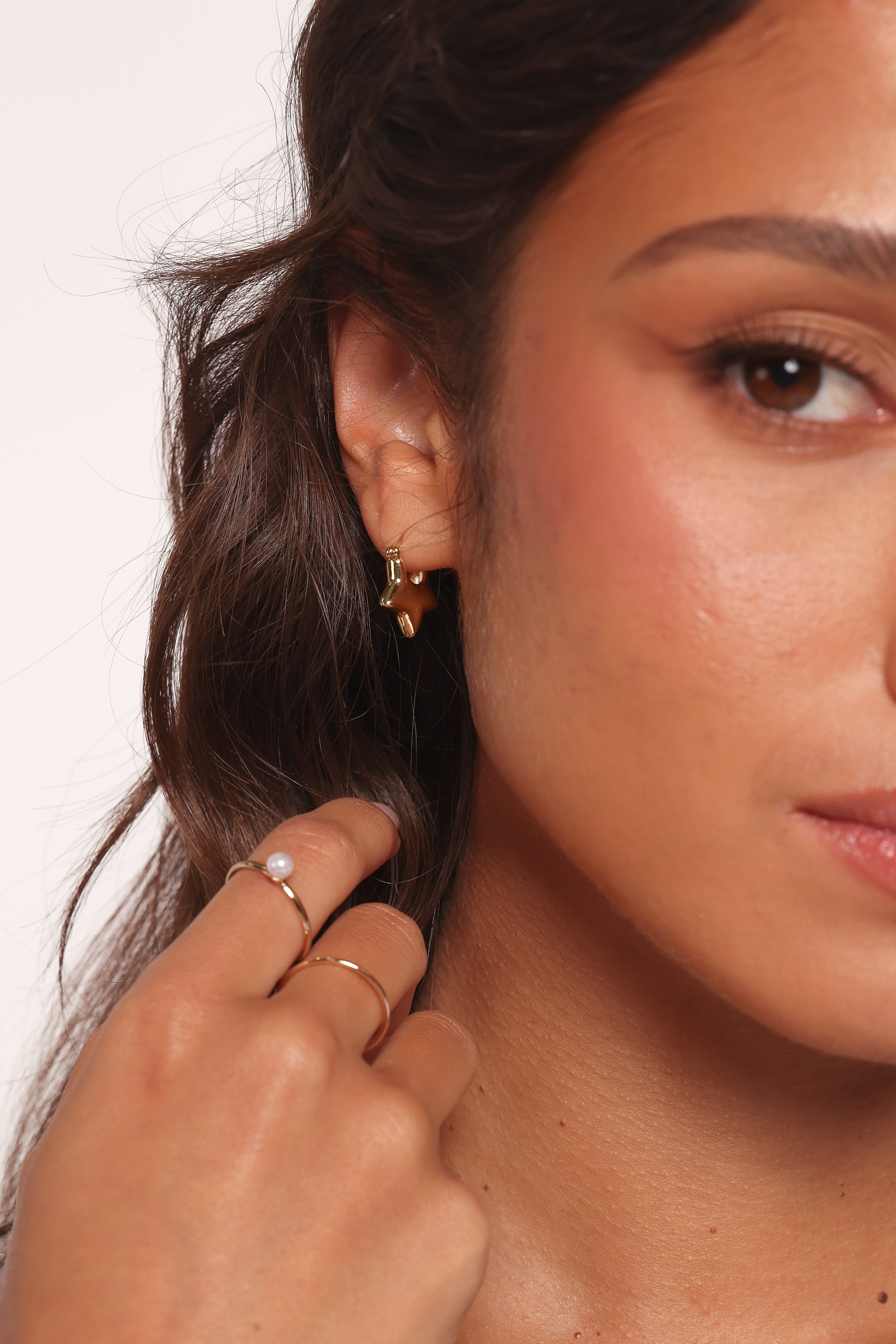 Petal and Pup USA ACCESSORIES Scarlet Star Earrings - Gold One Size