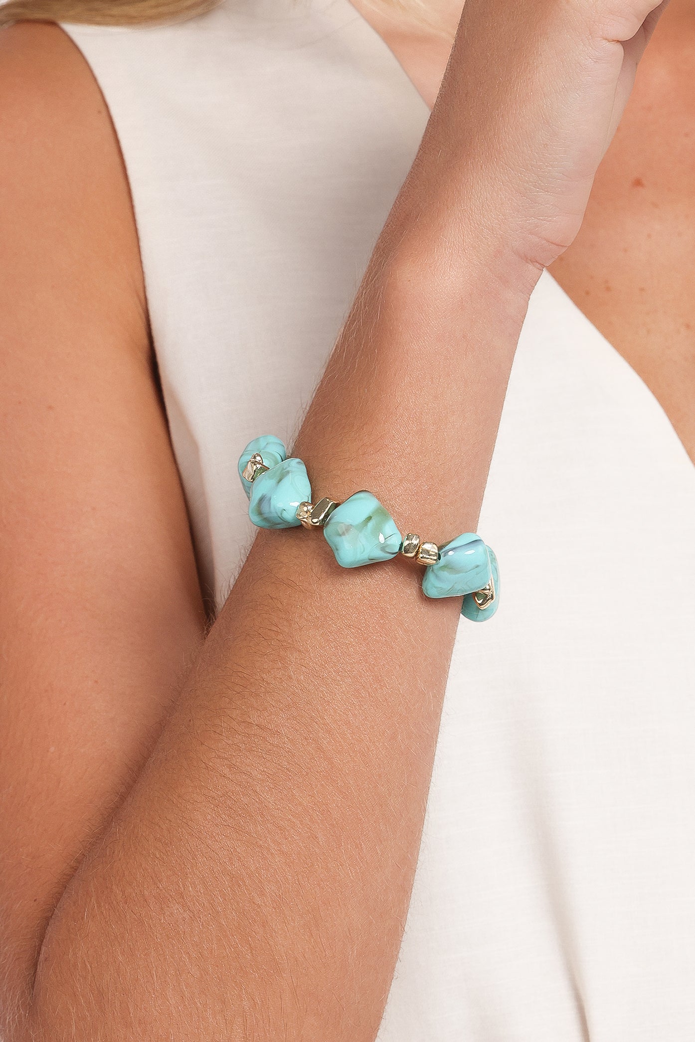 Petal and Pup USA ACCESSORIES Serenity Bracelet - Blue/Gold One Size