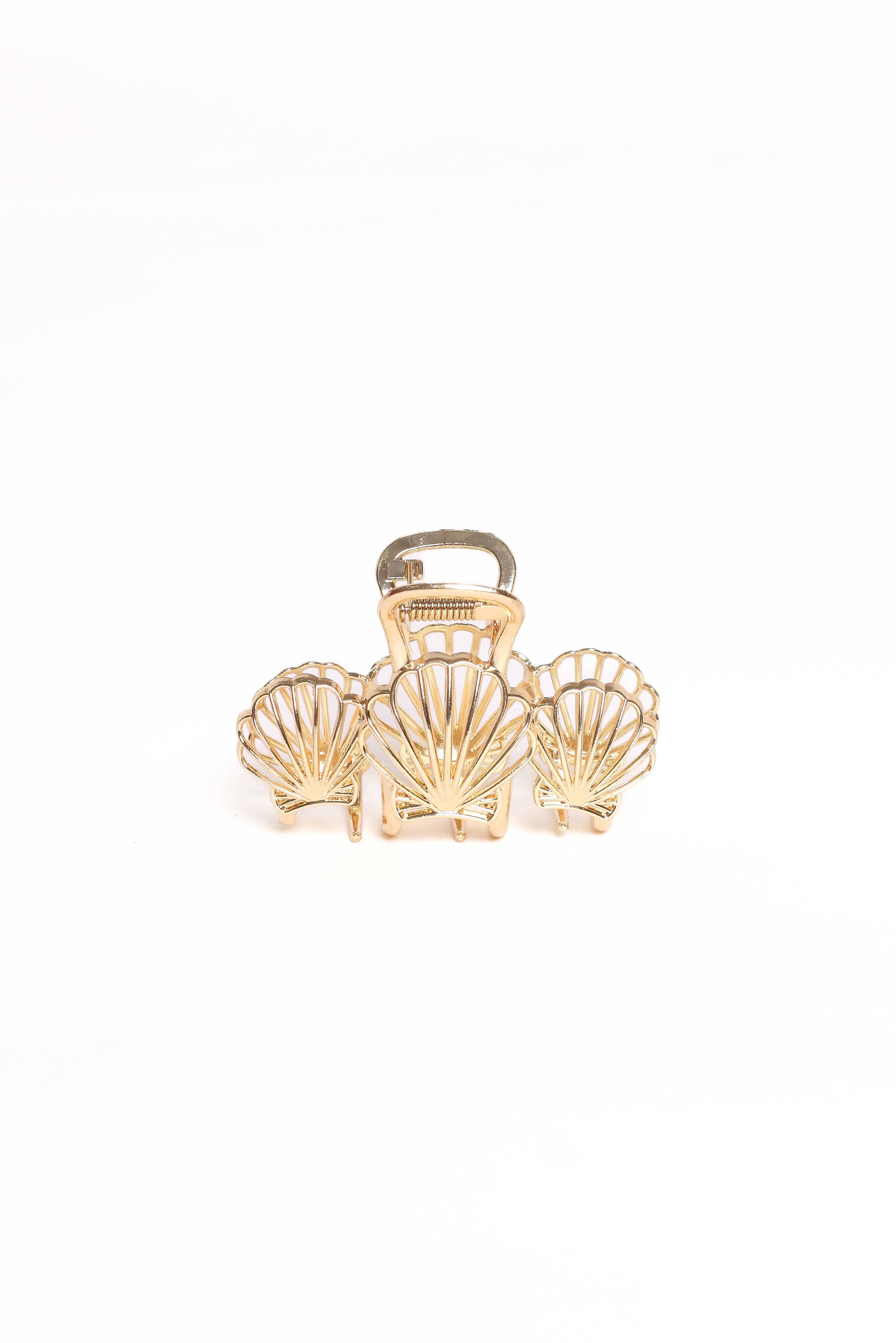 Petal and Pup USA ACCESSORIES Shelly Hair Clip - Gold One Size