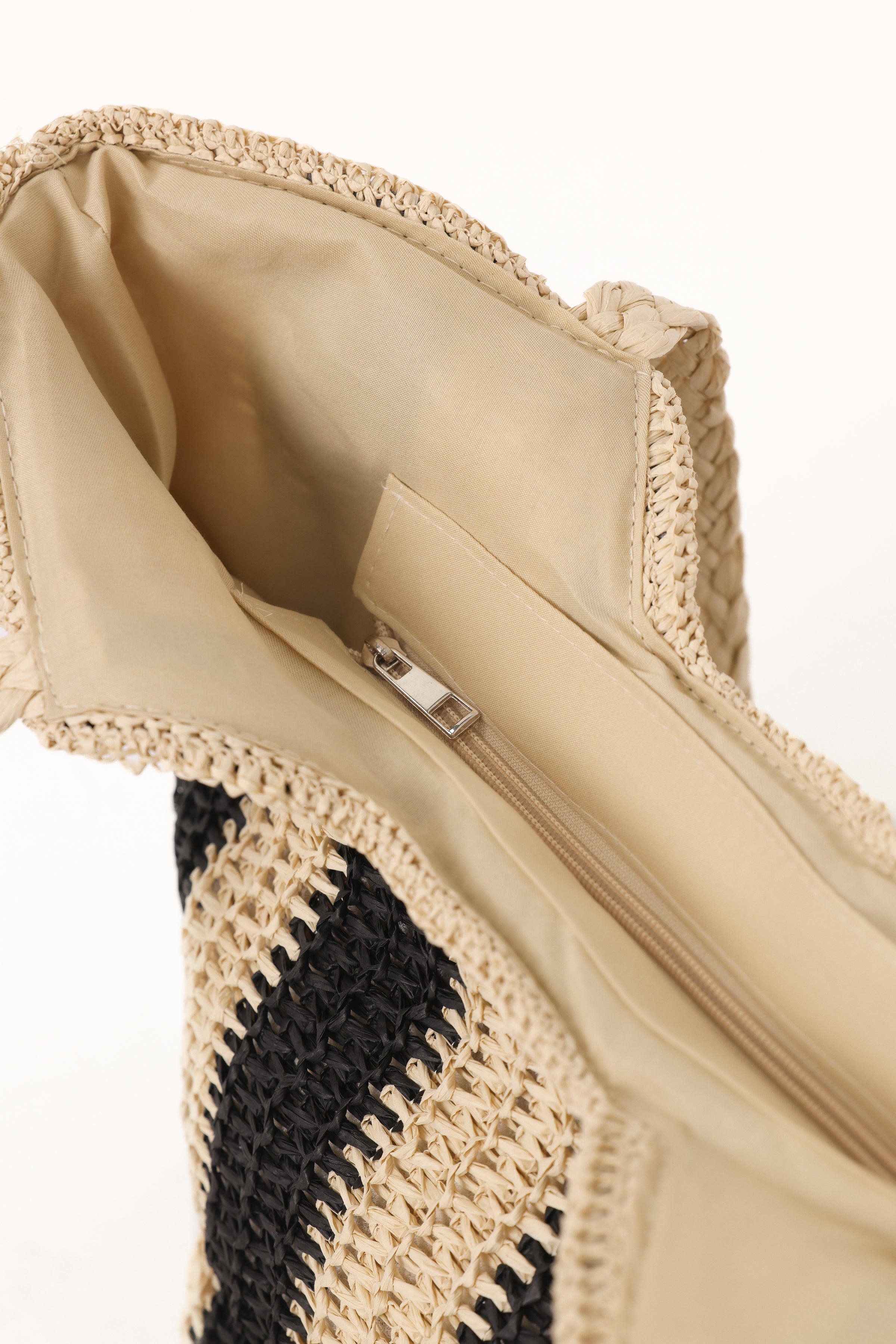 Petal and Pup USA ACCESSORIES Sherrie Tote Bag - Beige/Black One Size