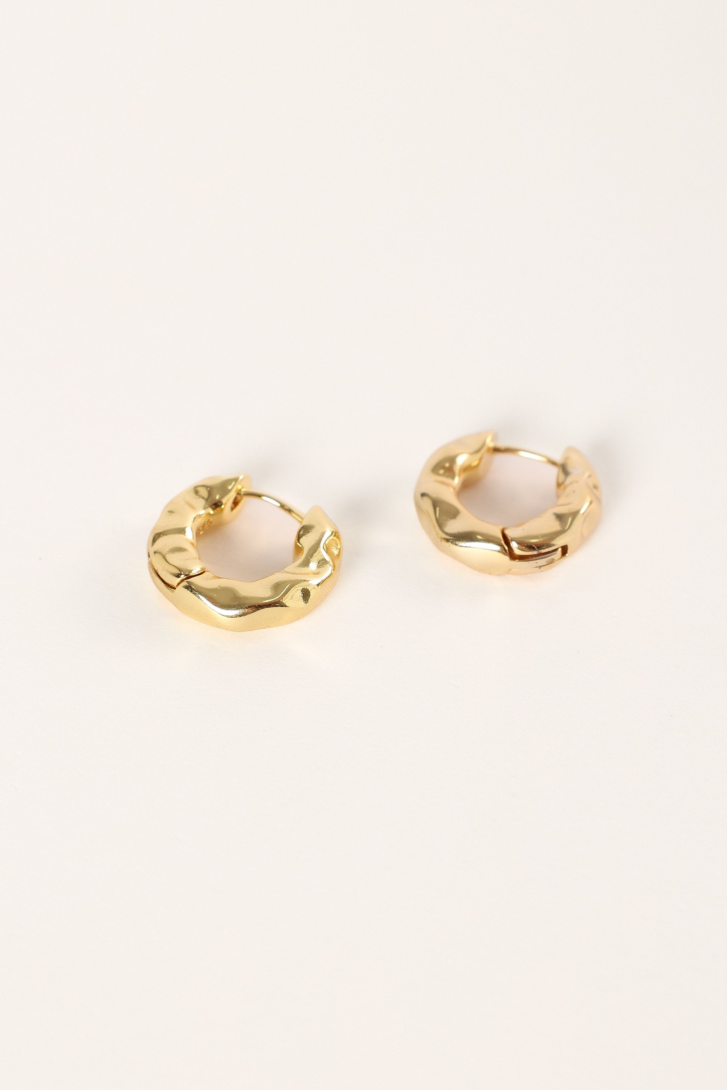 Petal and Pup USA ACCESSORIES Simone Textured Hoop Earrings - Gold One Size