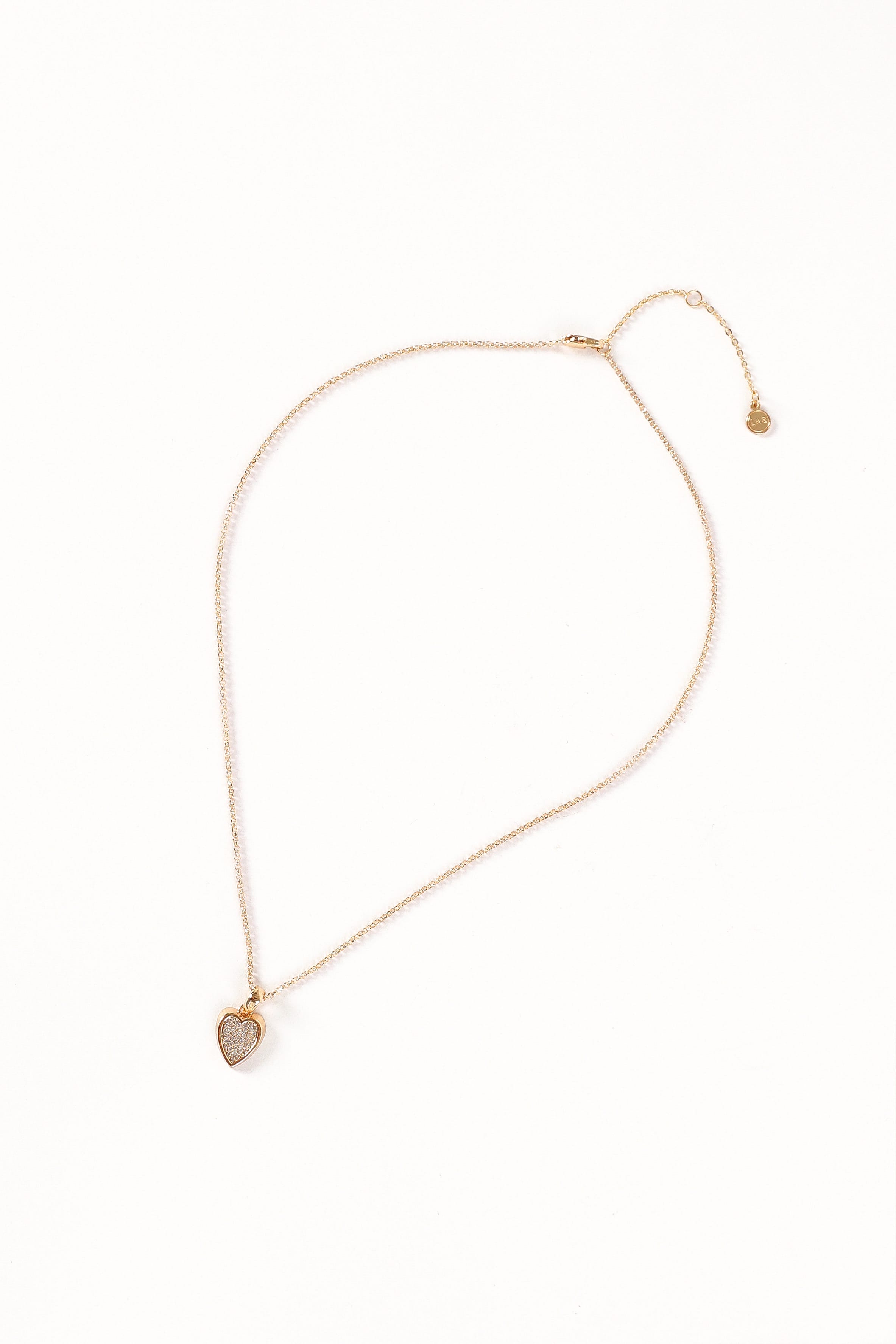 Petal and Pup USA ACCESSORIES Sophie Heart Necklace - Gold One Size