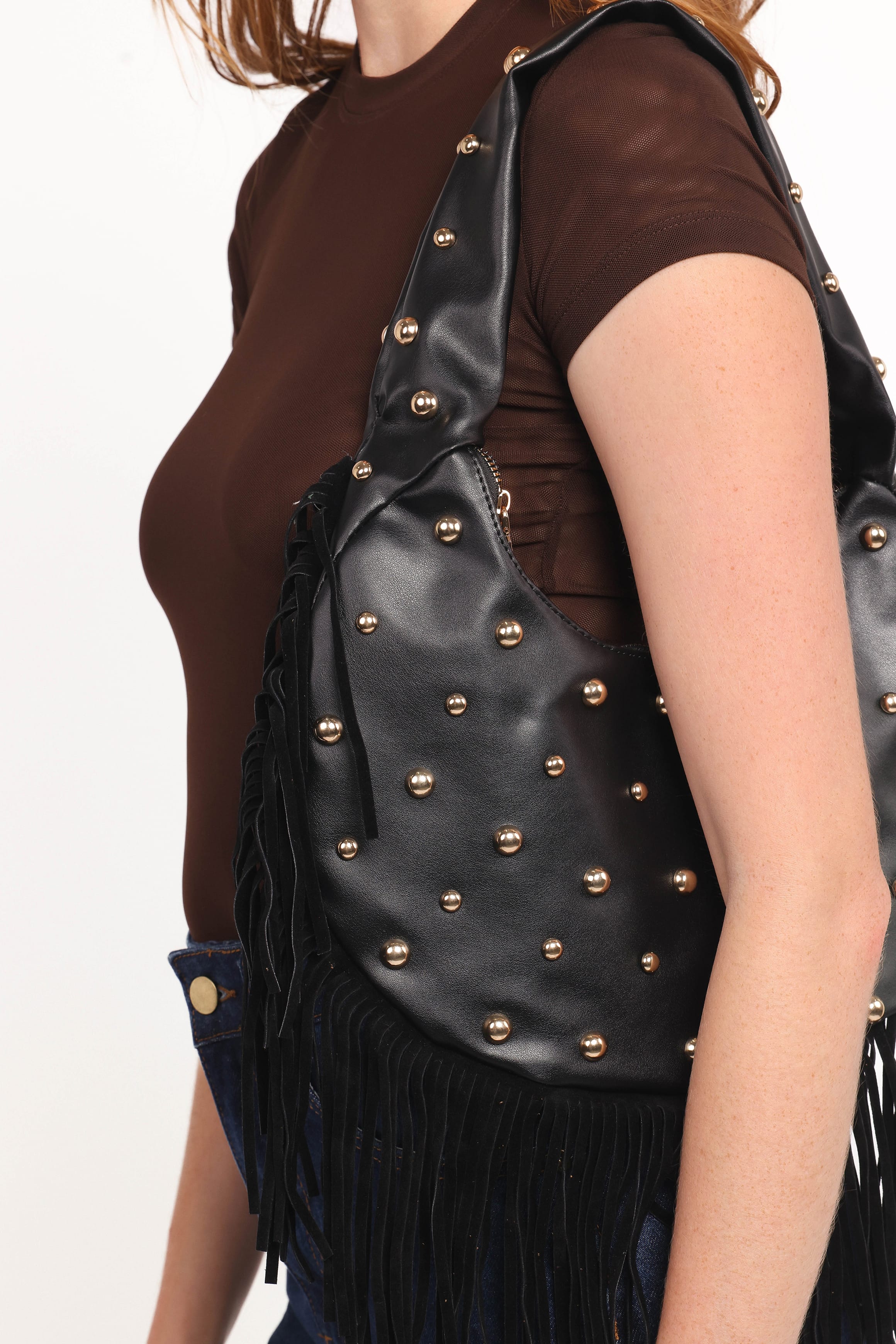 Petal and Pup USA ACCESSORIES Veda Studded Bag - Black One Size
