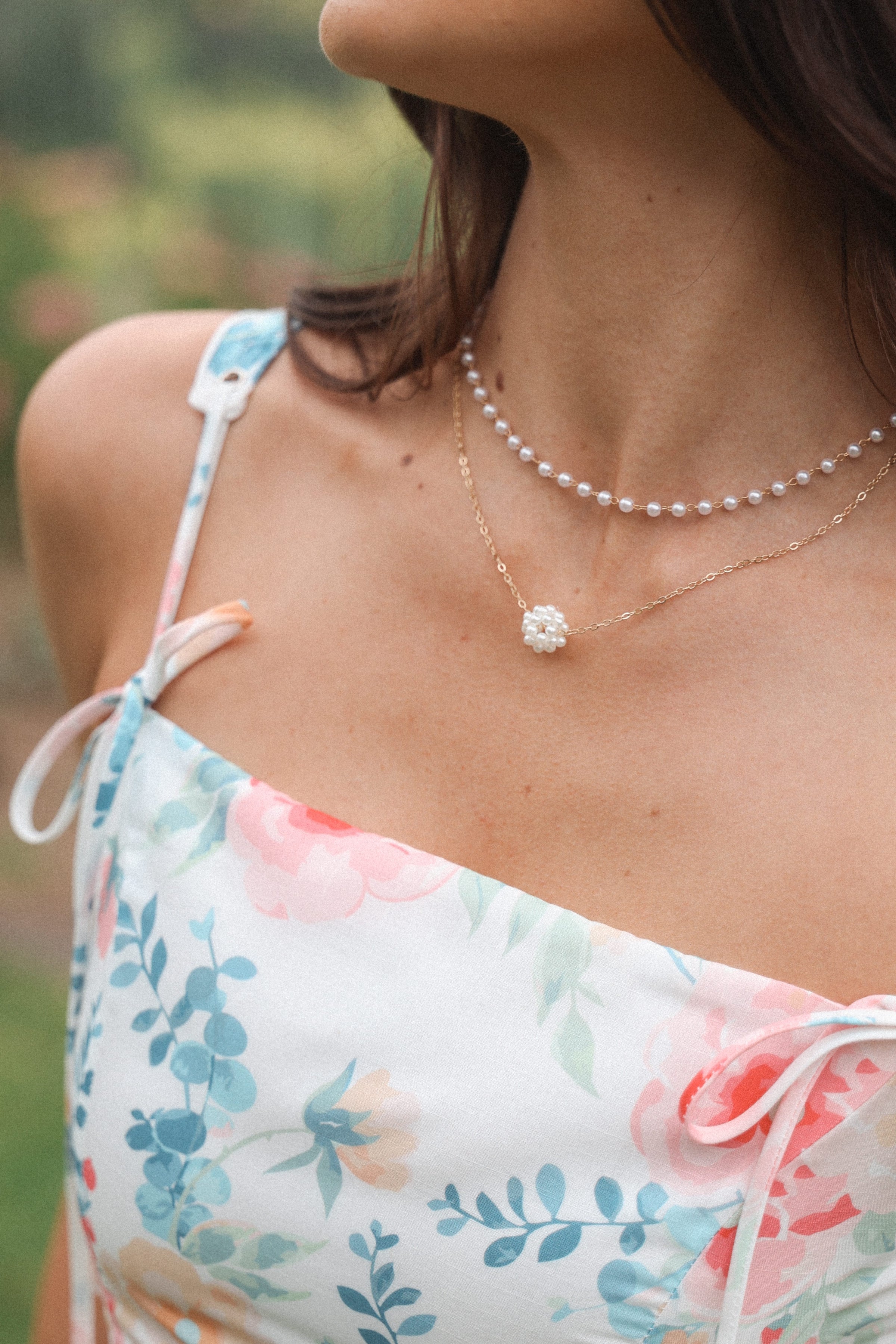 Petal and Pup USA ACCESSORIES Viola Necklace Set - Pearl/Gold One Size