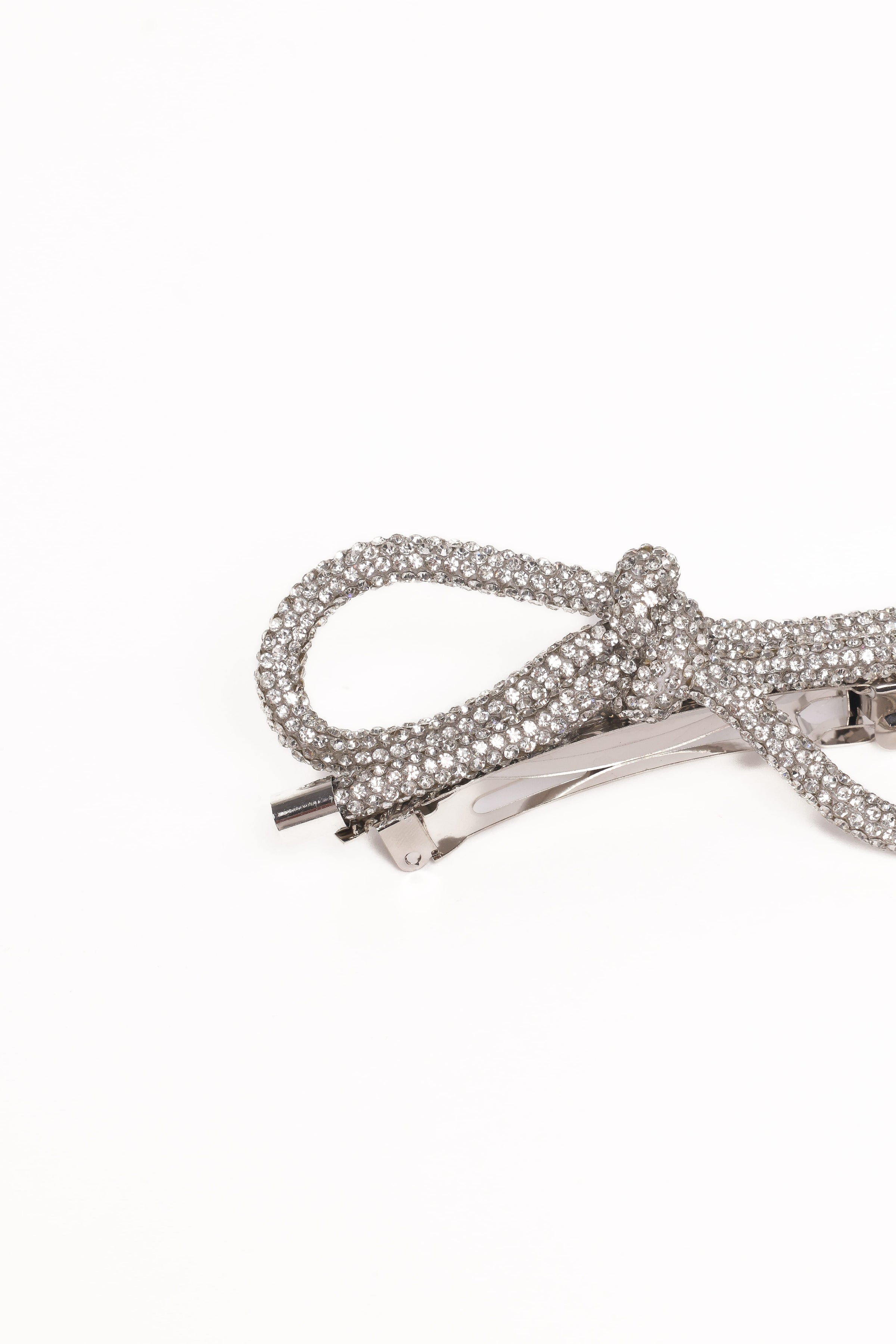 Petal and Pup USA ACCESSORIES Whitney Bow Hair Clip - Silver One Size