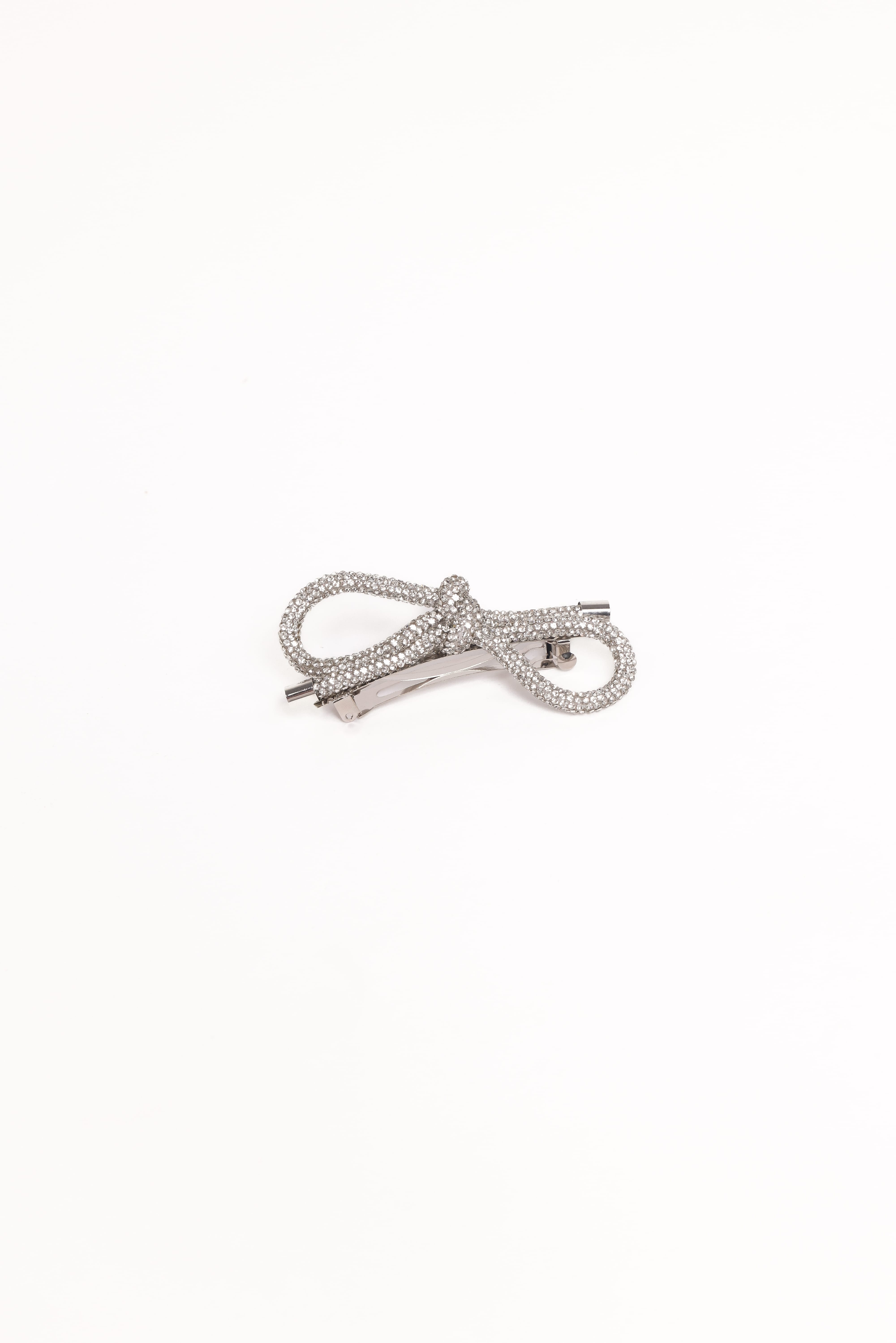 Petal and Pup USA ACCESSORIES Whitney Bow Hair Clip - Silver One Size