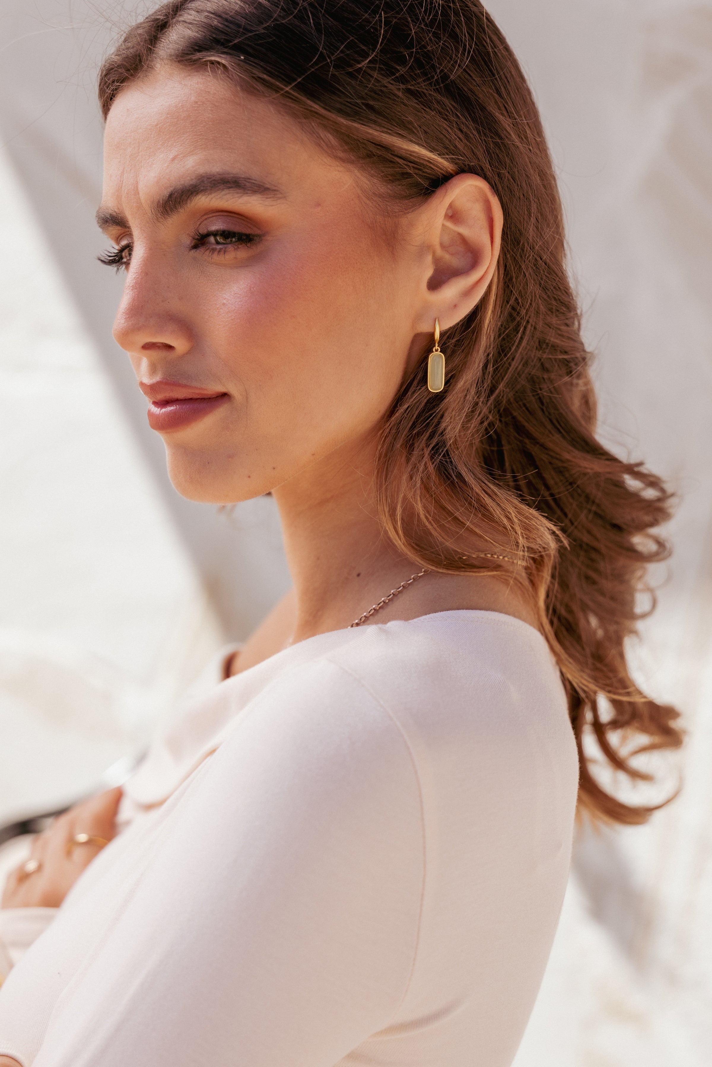 Petal and Pup USA ACCESSORIES Xena Earrings - Sage/Gold One Size