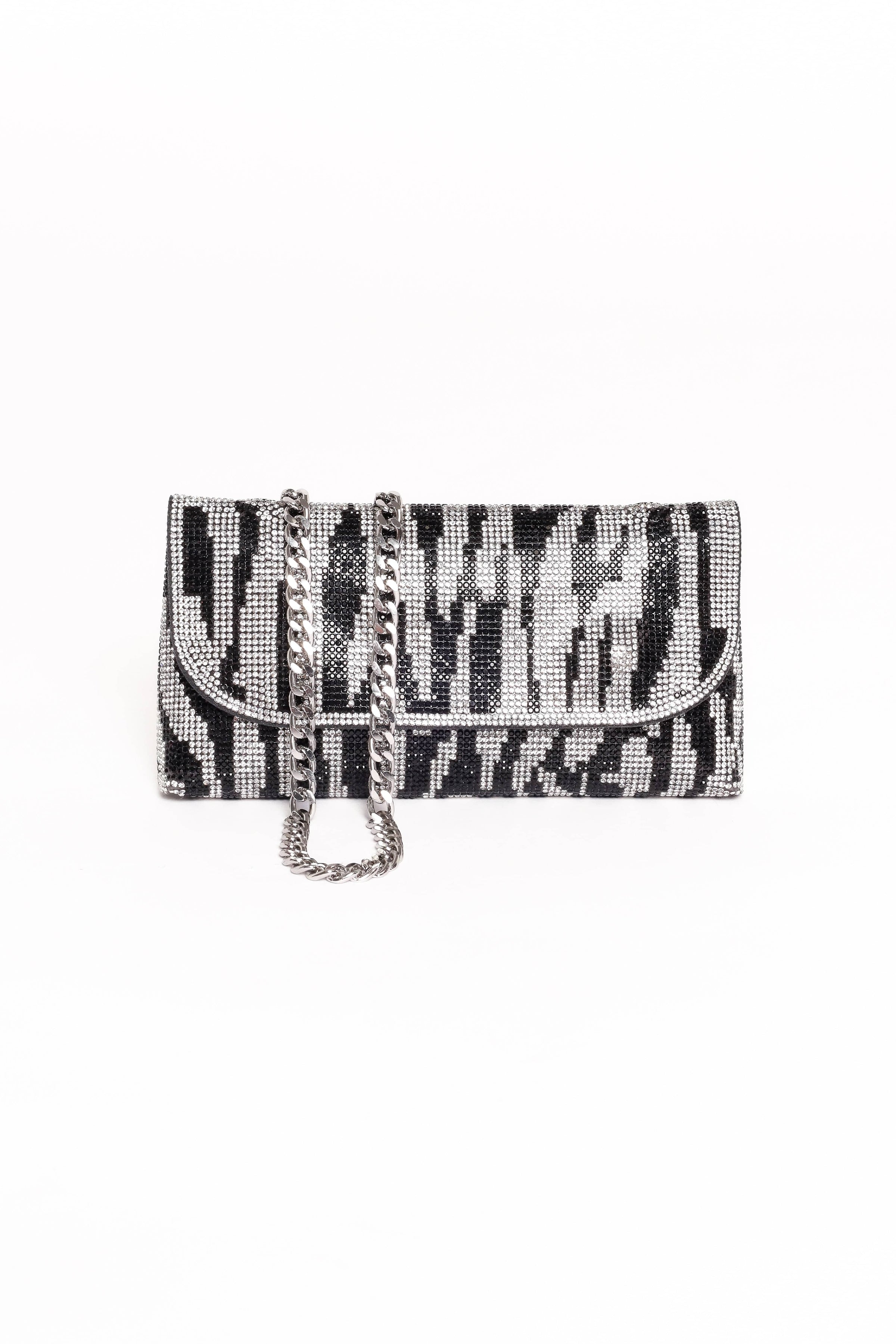 Petal and Pup USA ACCESSORIES Zara Embellished Bag - Zebra One Size