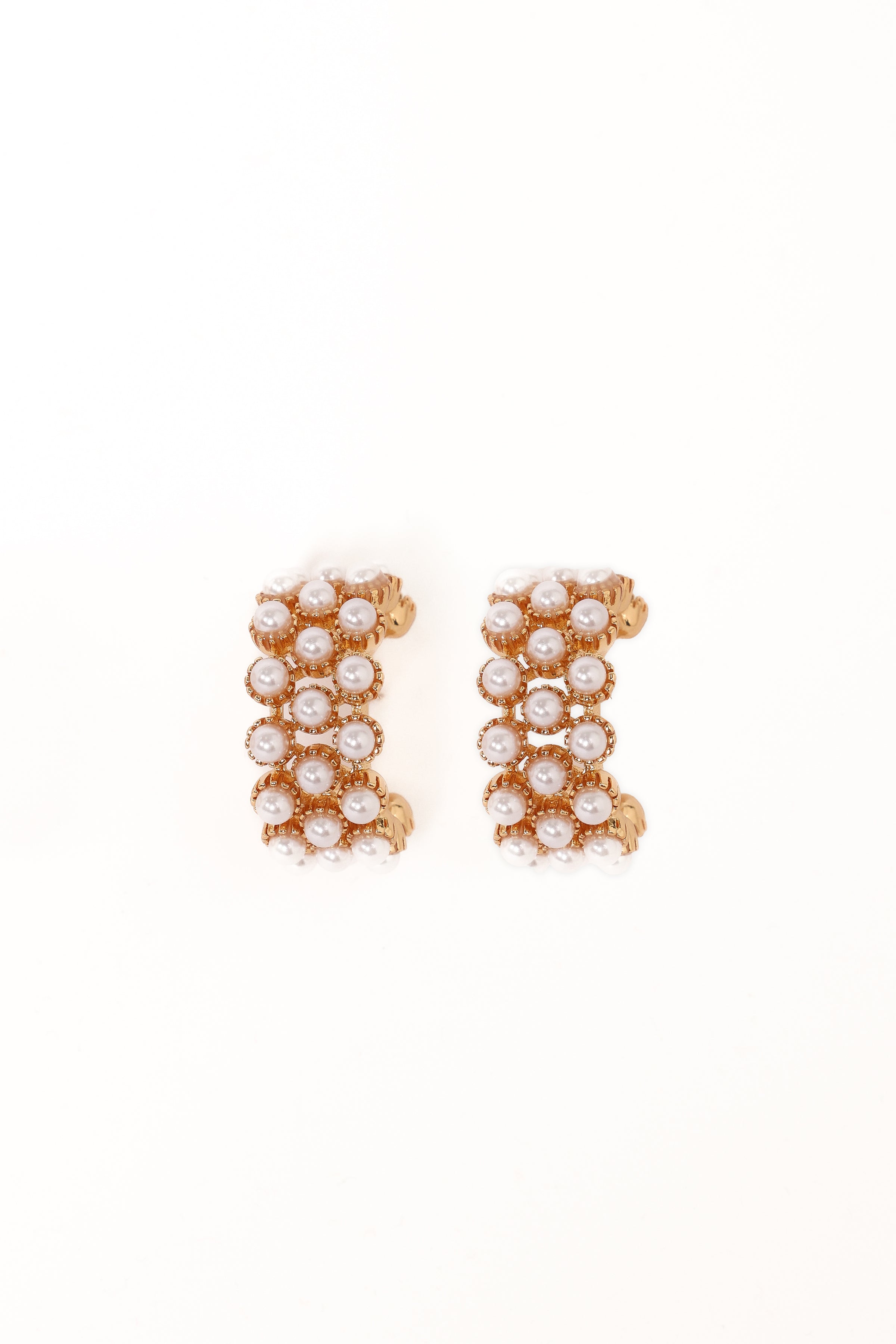 Petal and Pup USA ACCESSORIES Ziva Earrings - Gold Pearl One Size