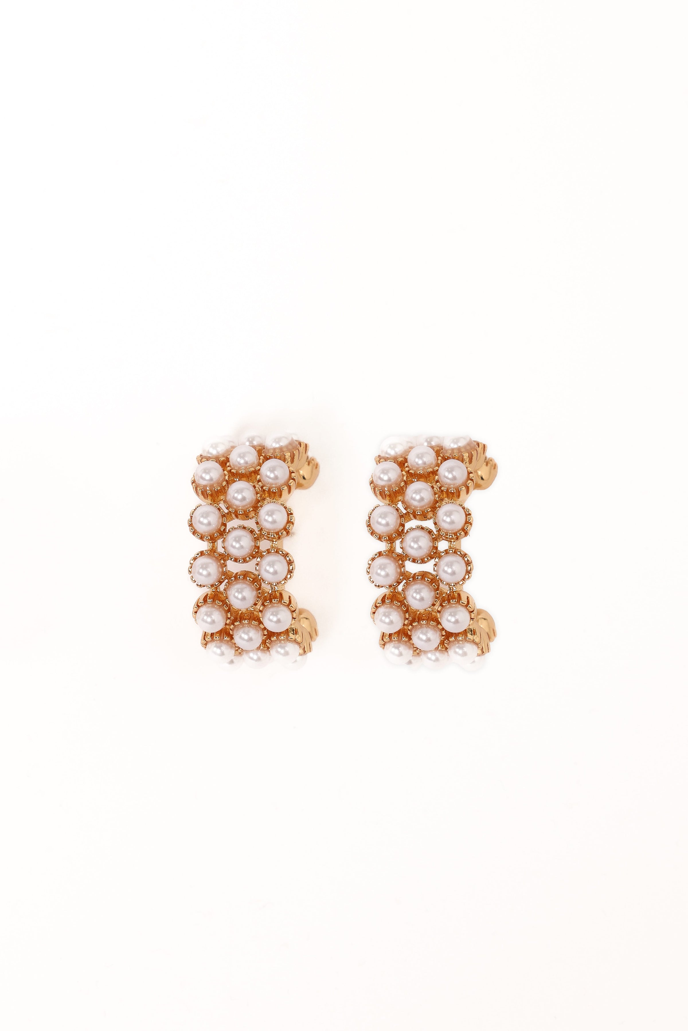 Petal and Pup USA ACCESSORIES Ziva Earrings - Gold Pearl One Size