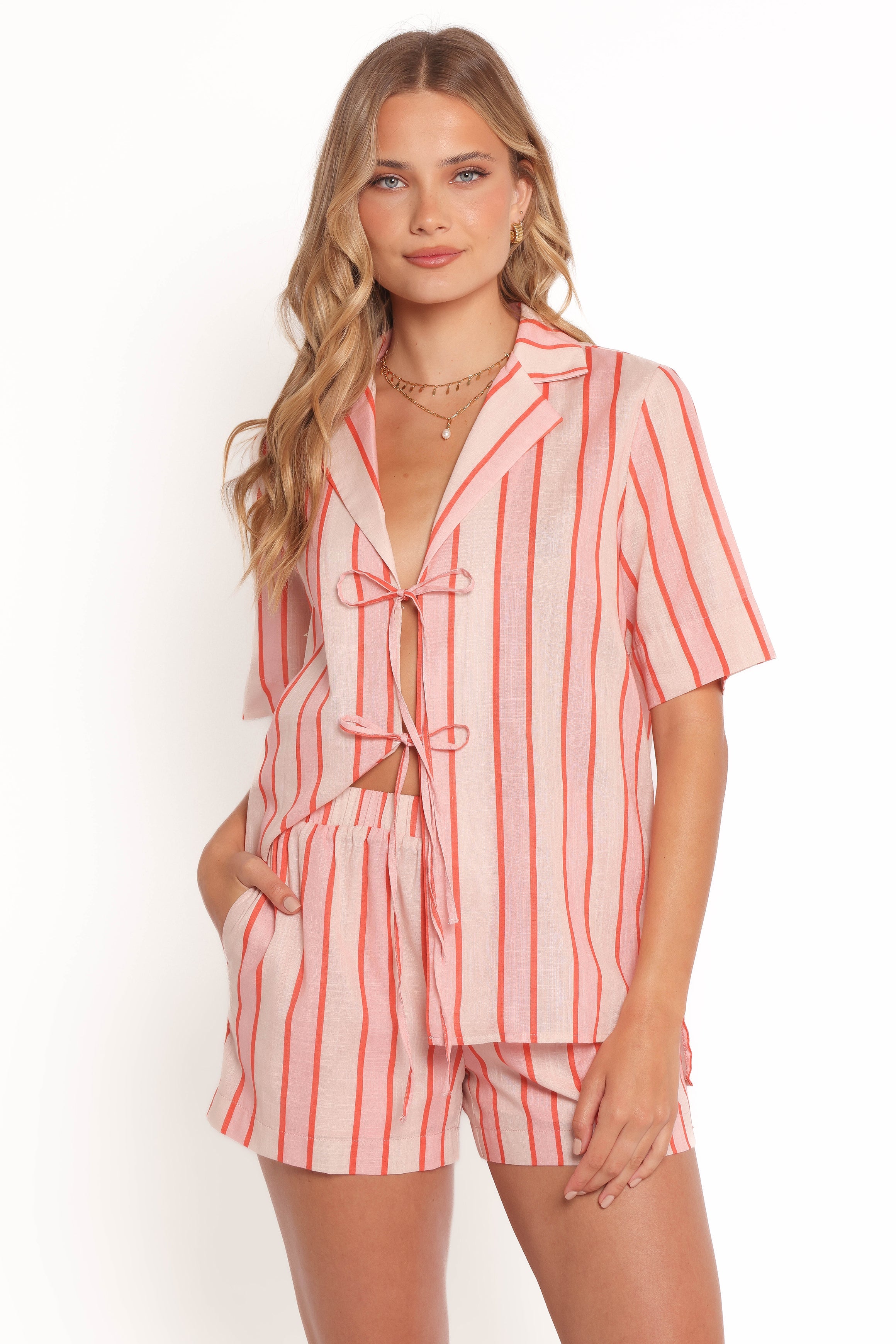 Petal and Pup USA BOTTOMS Aaliyah Shorts - Pink Stripe (Hold for Amazon)