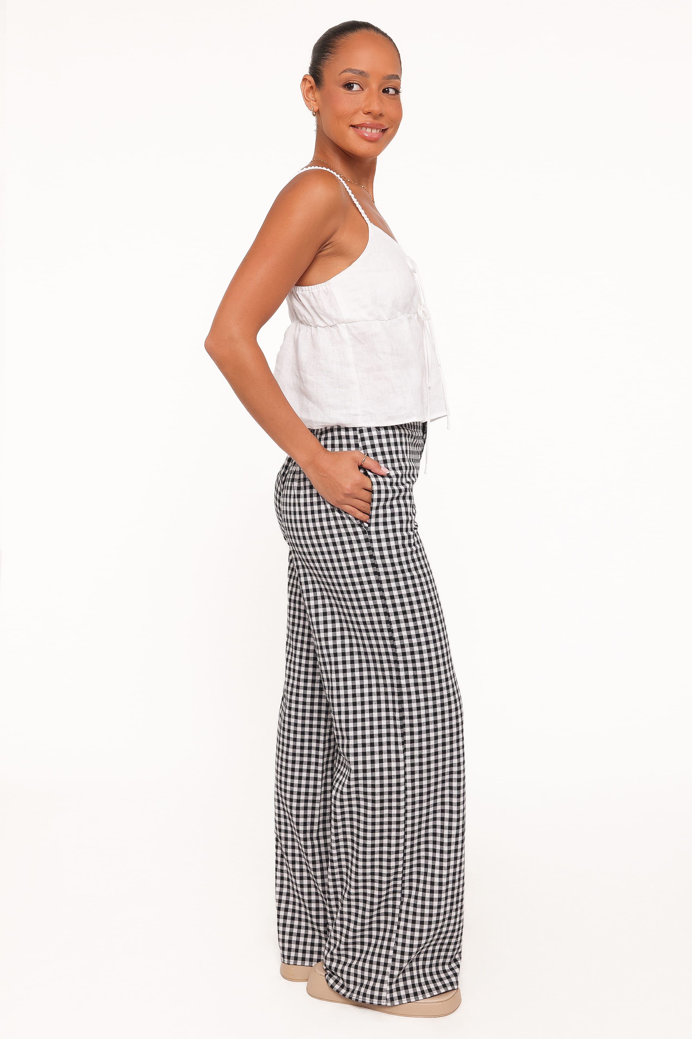 Petal and Pup USA BOTTOMS Abbott Pants - Black Gingham