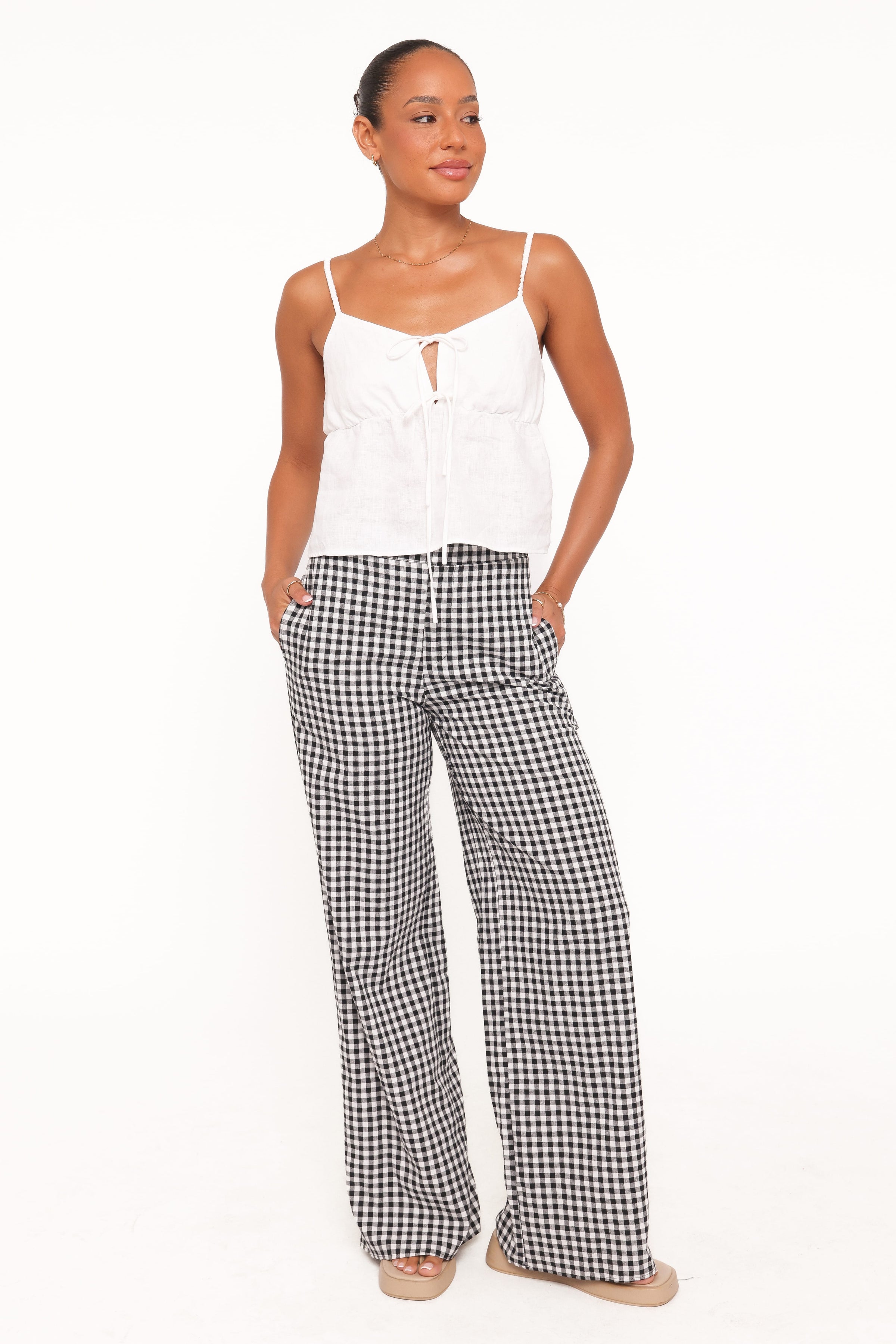 Petal and Pup USA BOTTOMS Abbott Pants - Black Gingham