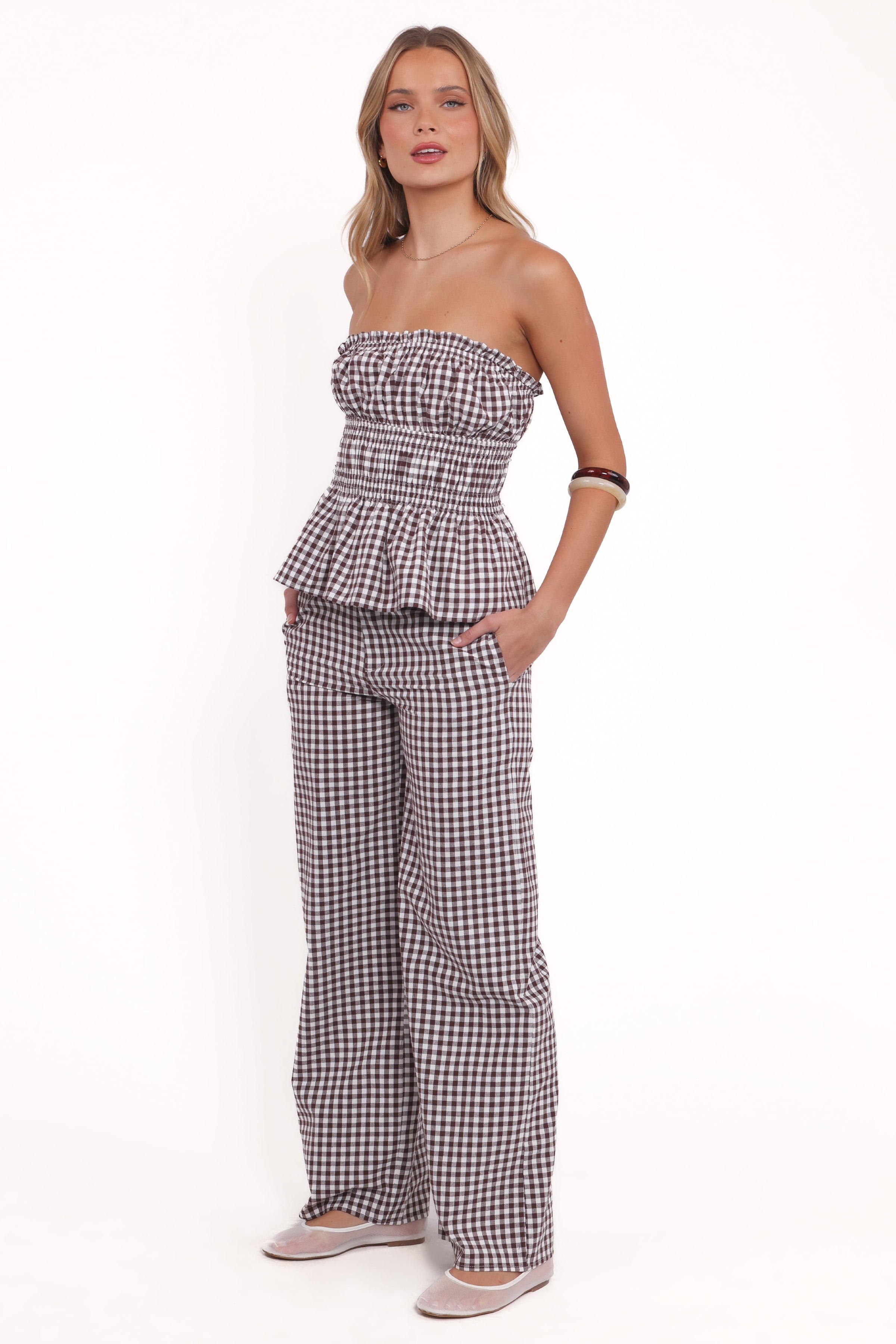 Petal and Pup USA BOTTOMS Abbott Pants - Brown Gingham