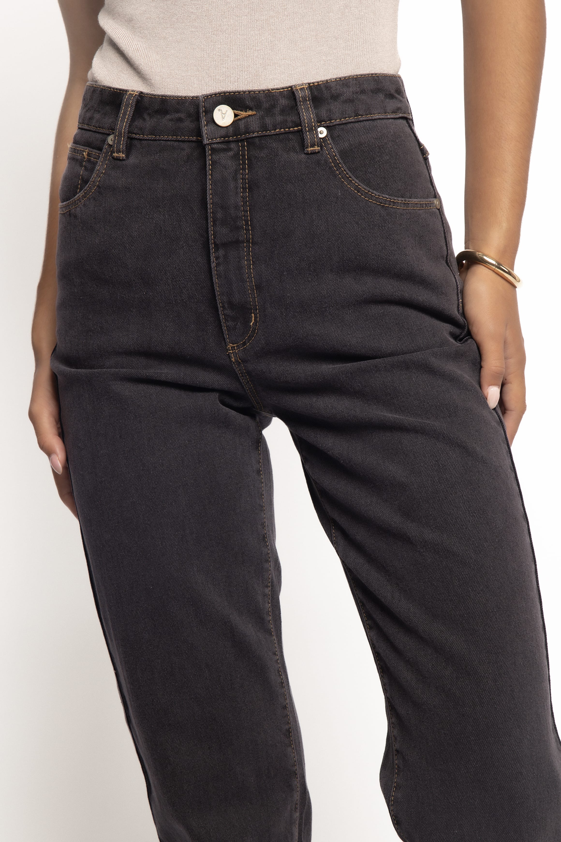 Petal and Pup USA BOTTOMS Abrand 94 High Straight Jeans - Cara Washed Black
