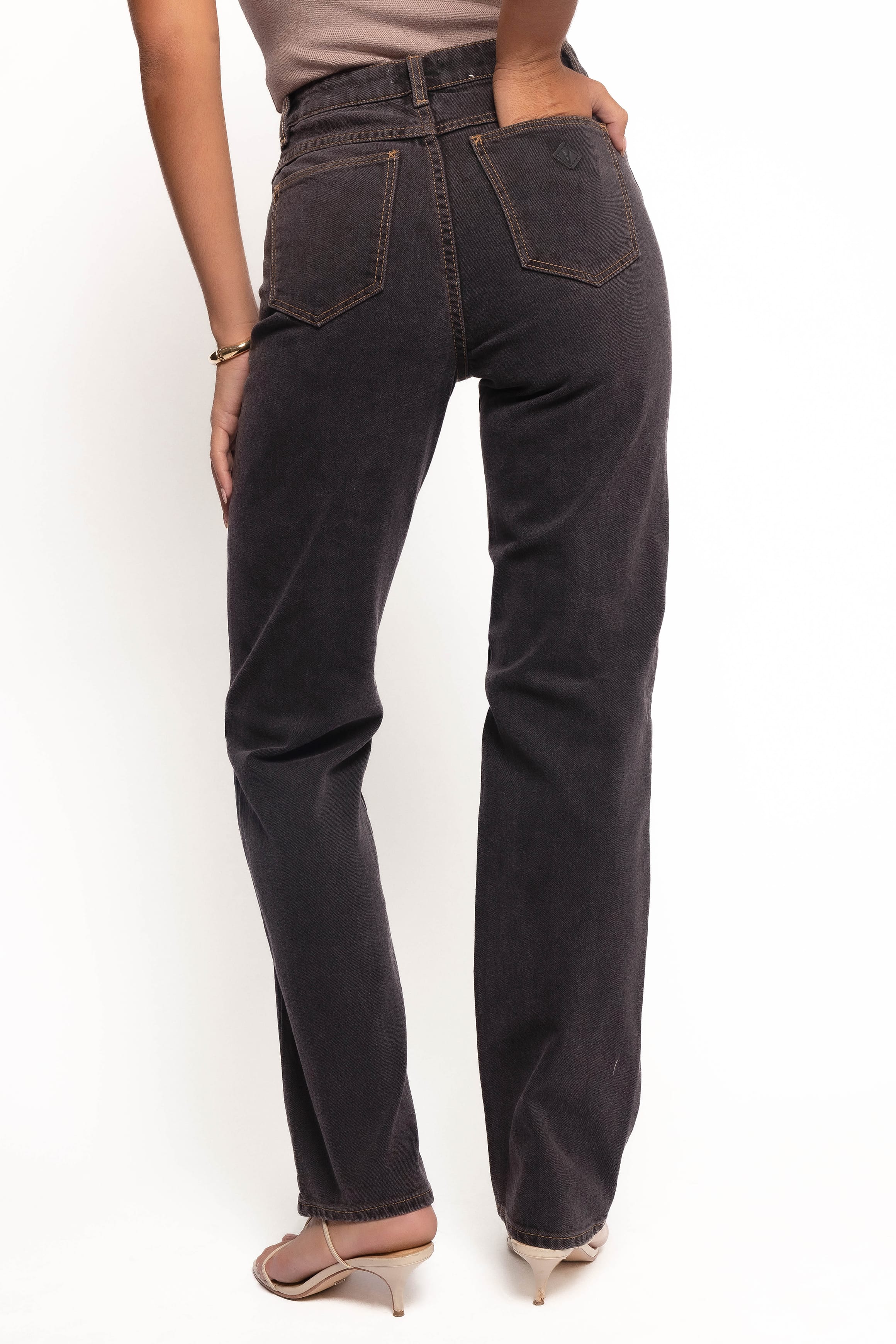 Petal and Pup USA BOTTOMS Abrand 94 High Straight Jeans - Cara Washed Black