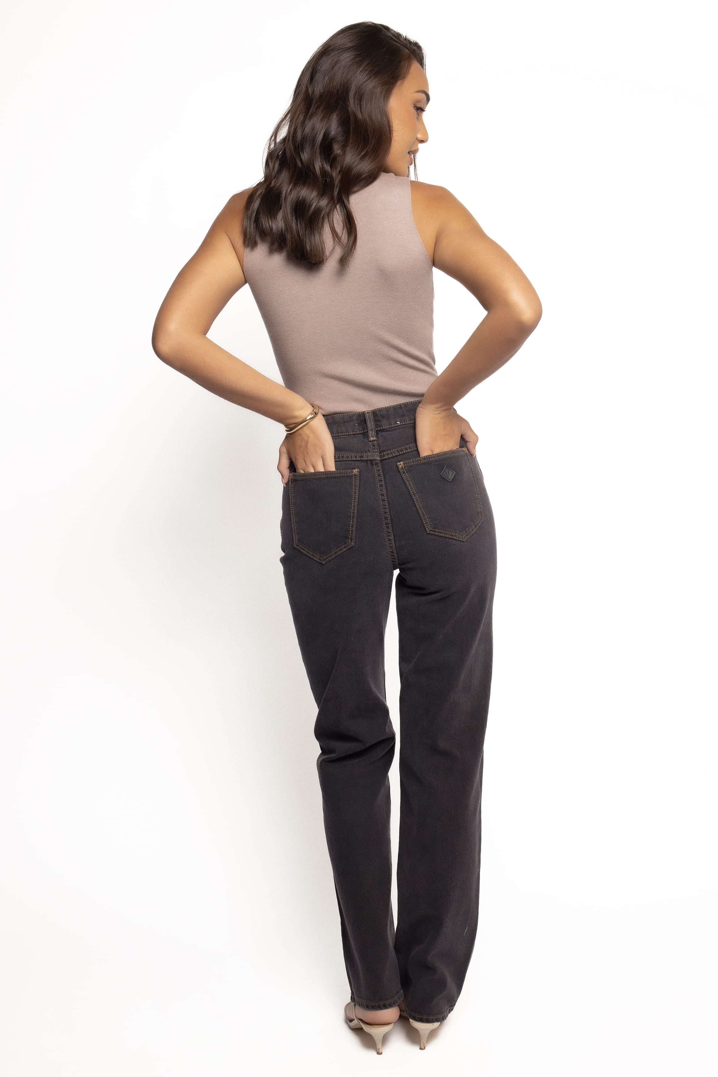 Petal and Pup USA BOTTOMS Abrand 94 High Straight Jeans - Cara Washed Black