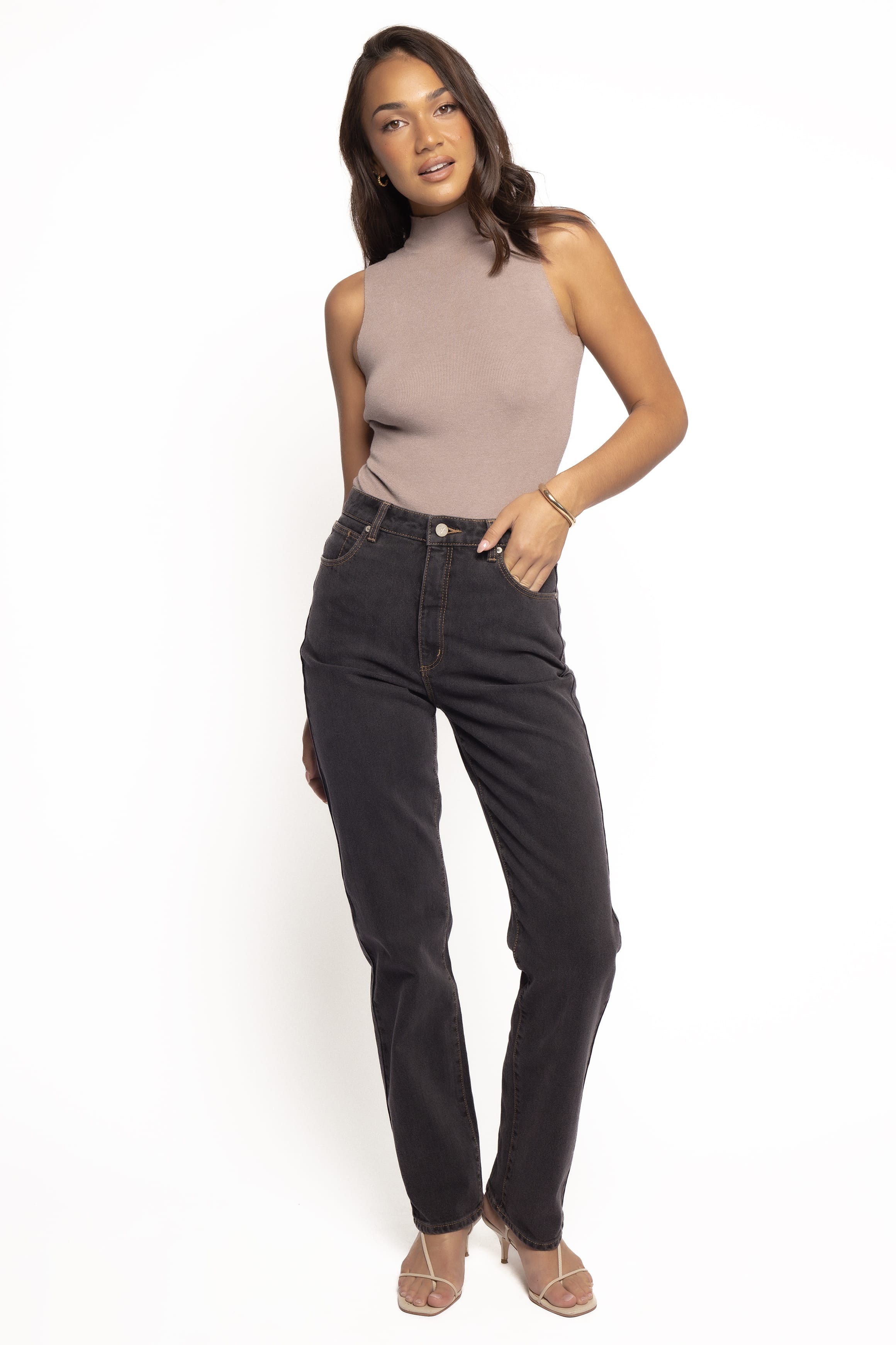 Petal and Pup USA BOTTOMS Abrand 94 High Straight Jeans - Cara Washed Black