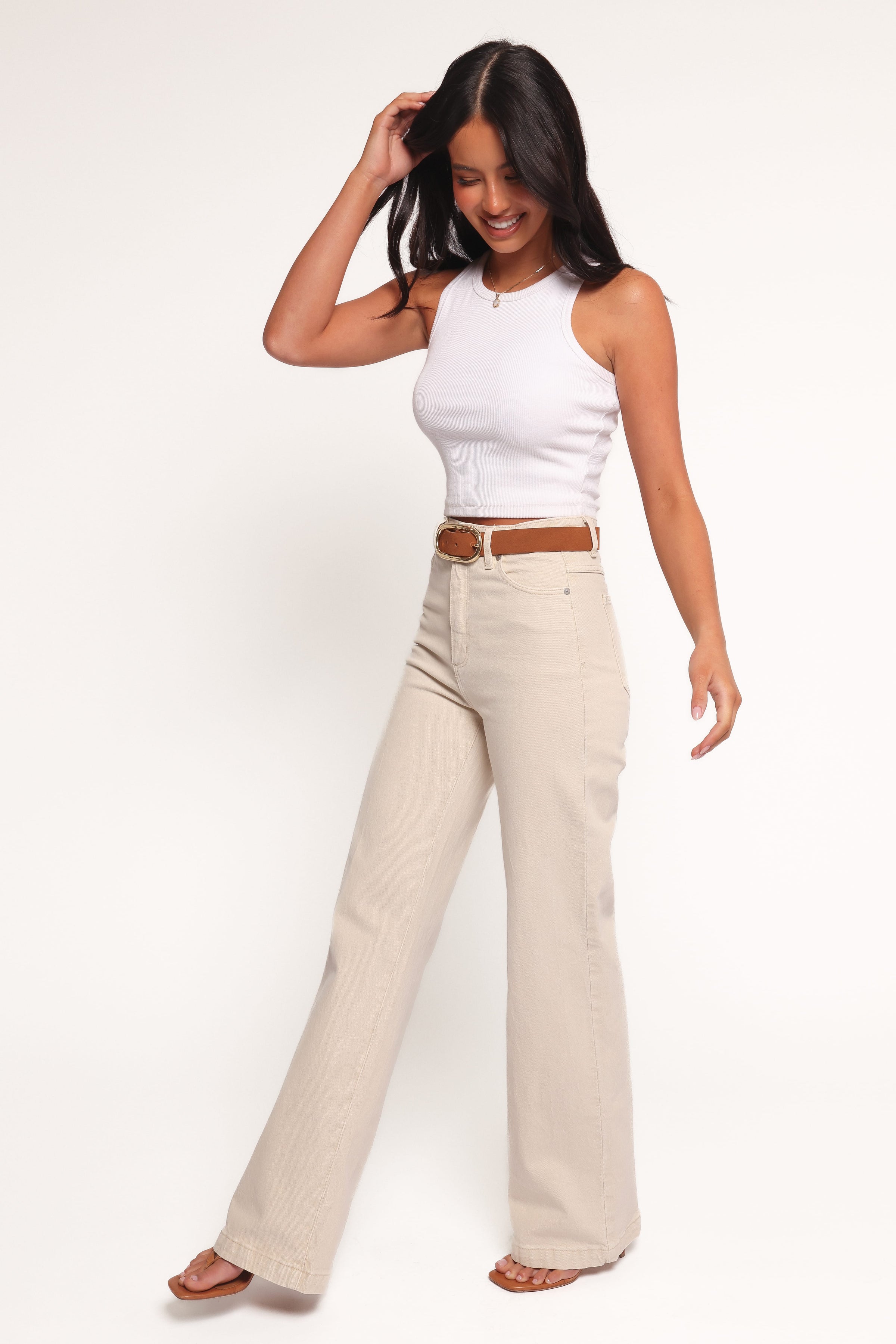 Petal and Pup USA BOTTOMS Abrand 94 High Wide Jeans - Bone