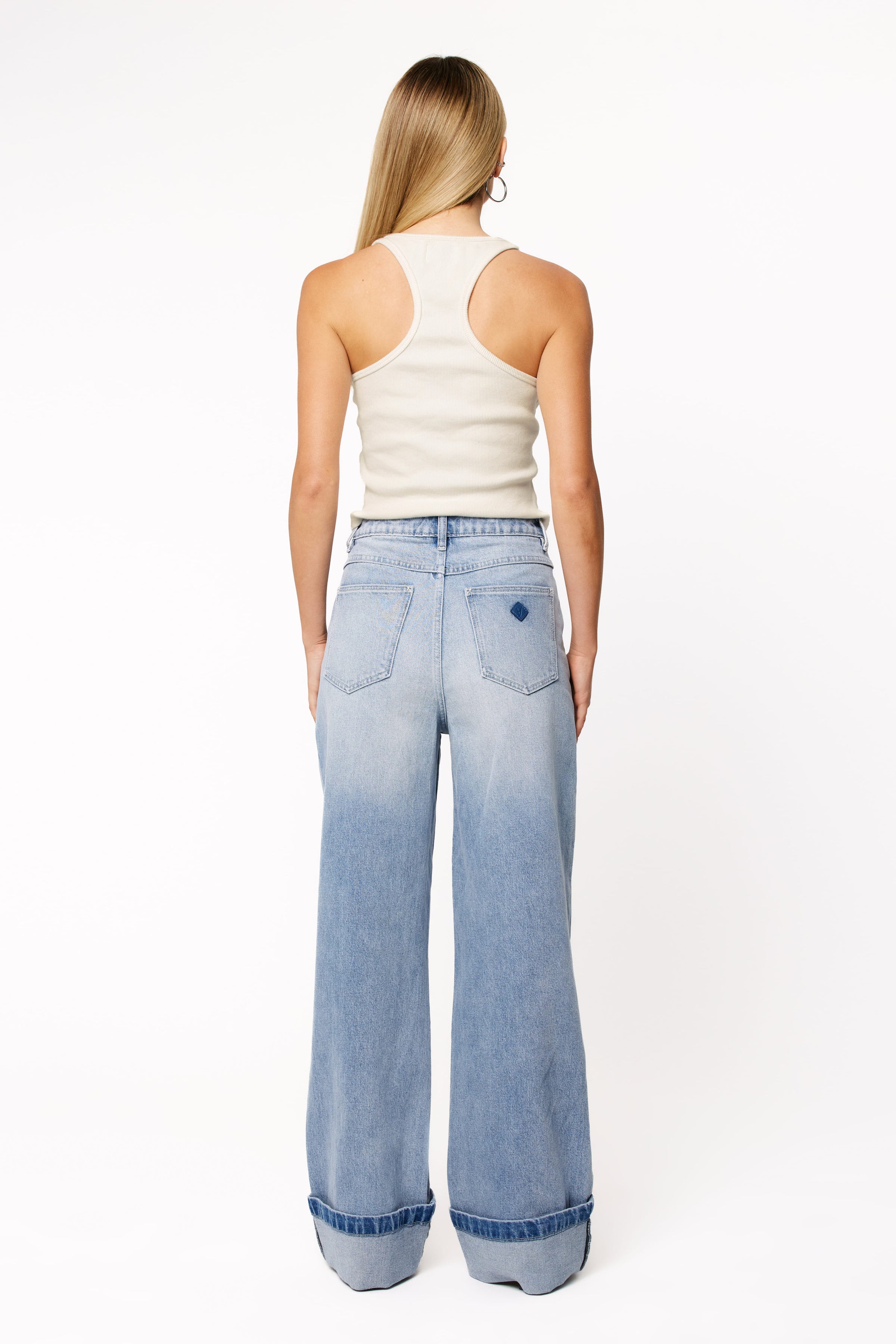 Petal and Pup USA BOTTOMS Abrand 94 High Wide Jeans - Jordan Worn Turn Up