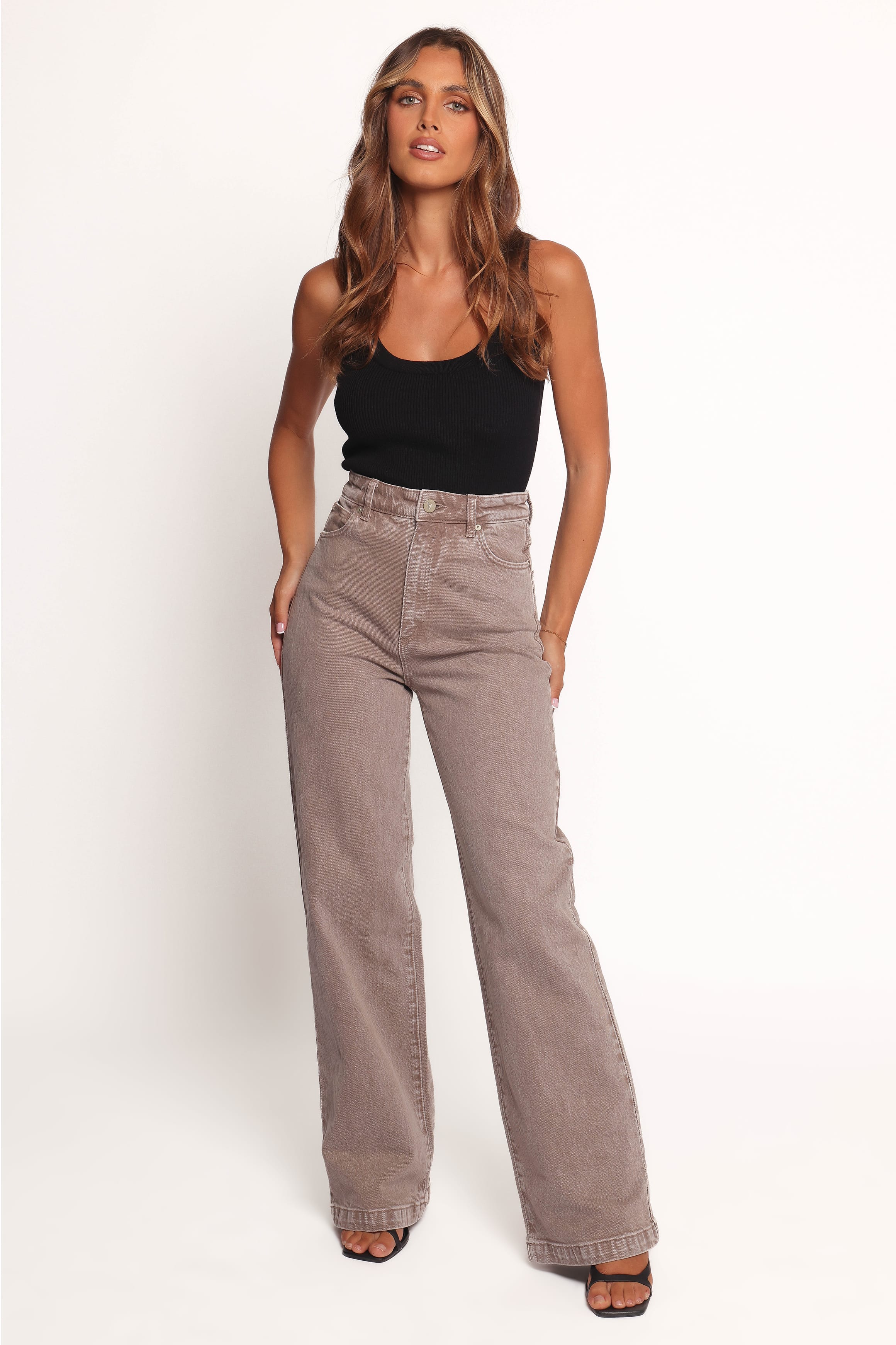 Petal and Pup USA BOTTOMS Abrand 94 High Wide Jeans - Mushroom
