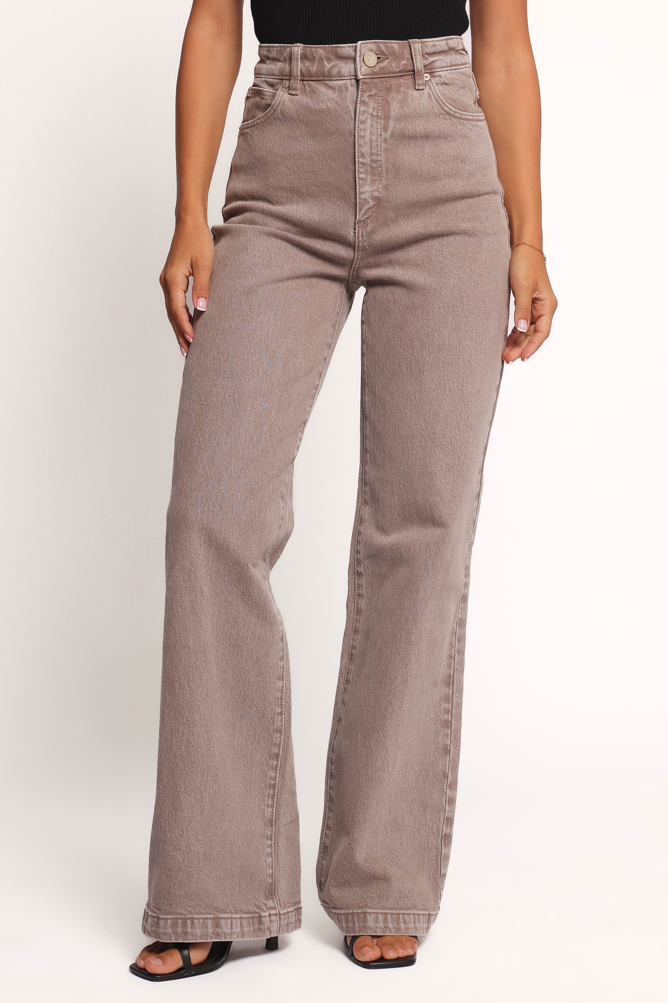 Petal and Pup USA BOTTOMS Abrand 94 High Wide Jeans - Mushroom