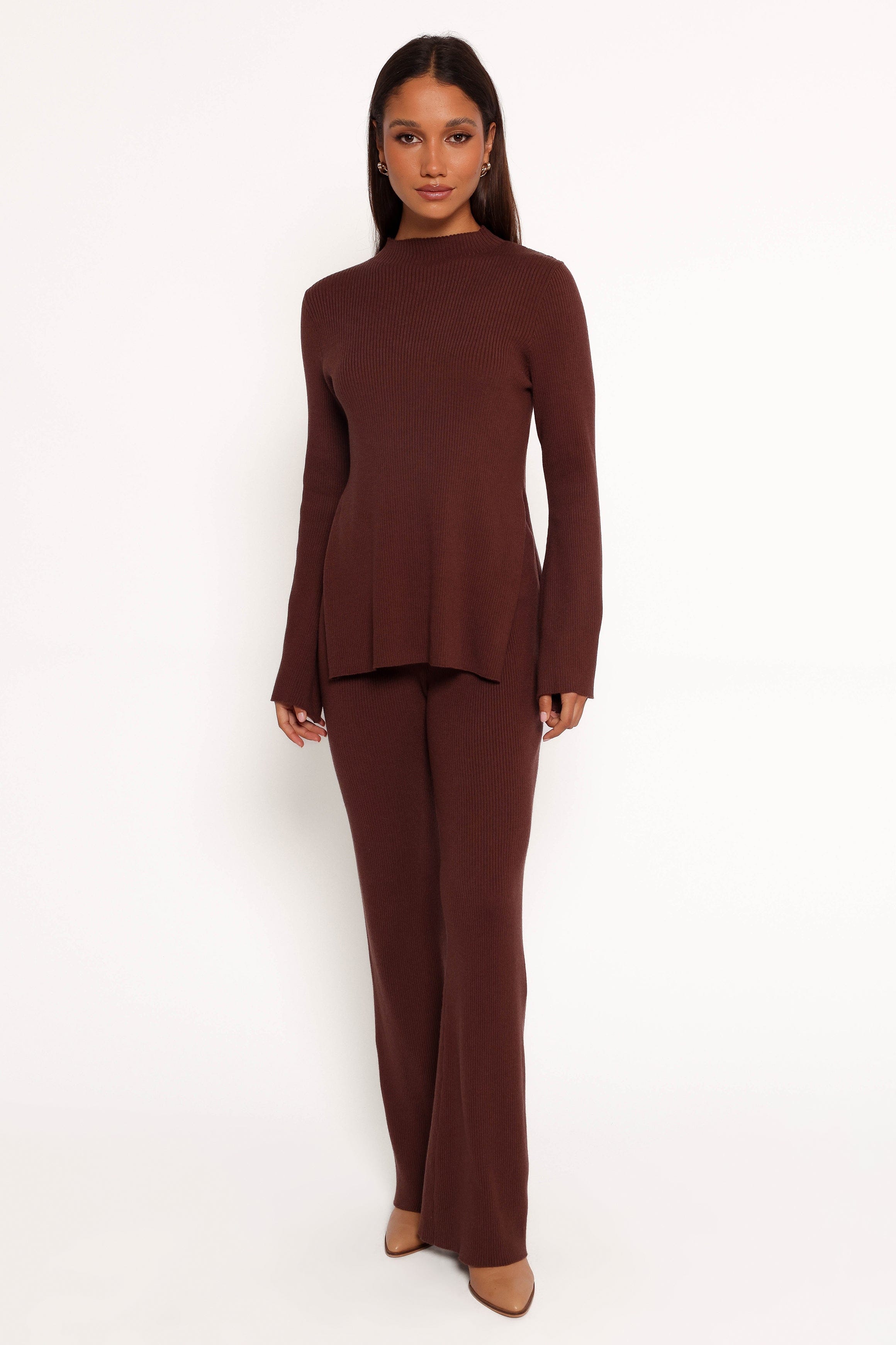 Petal and Pup USA BOTTOMS Adrienne Knit Pant - Chocolate