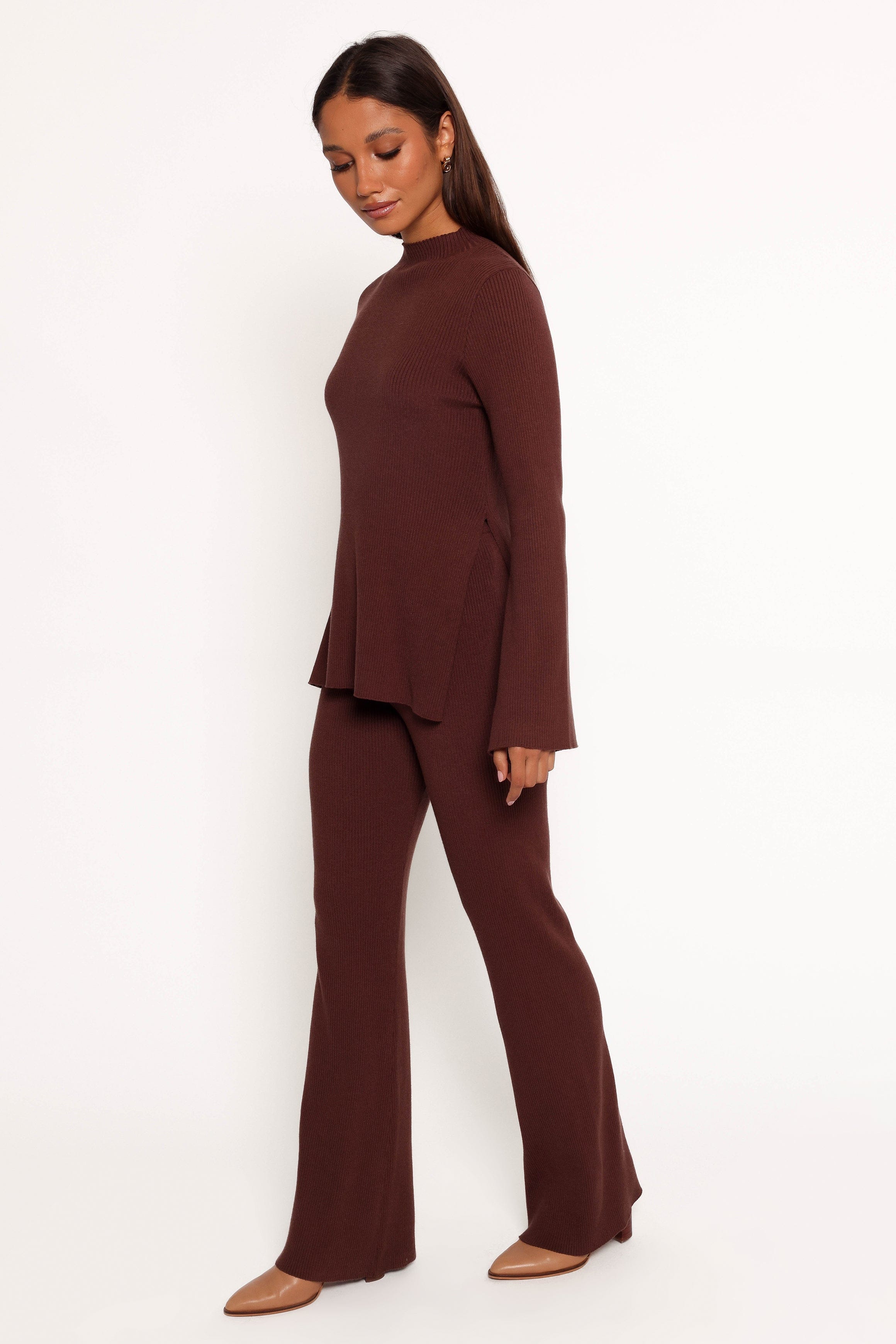 Petal and Pup USA BOTTOMS Adrienne Knit Pant - Chocolate