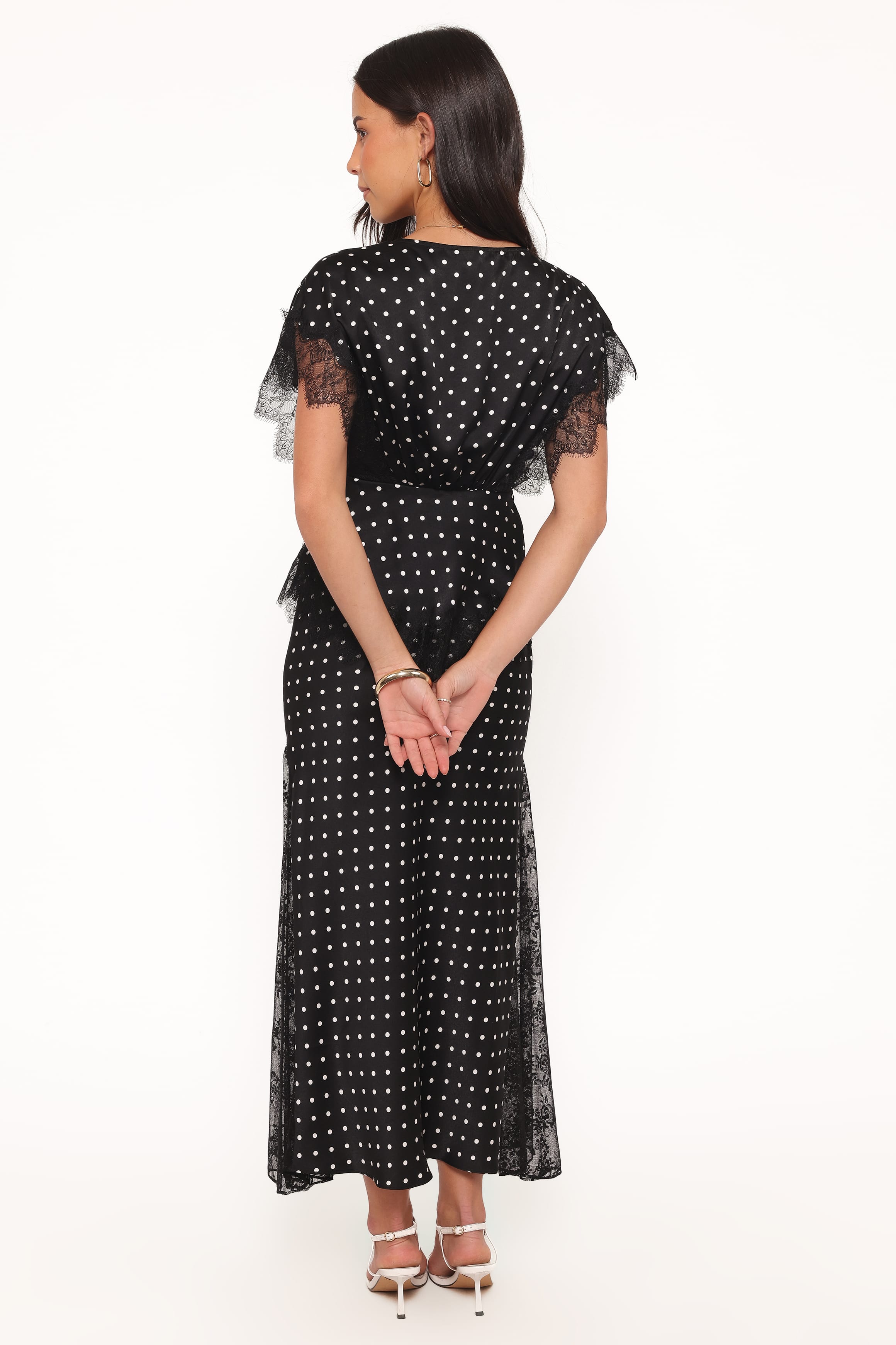 Petal and Pup USA BOTTOMS Ailbhe Lace Skirt - Black Polka Dot