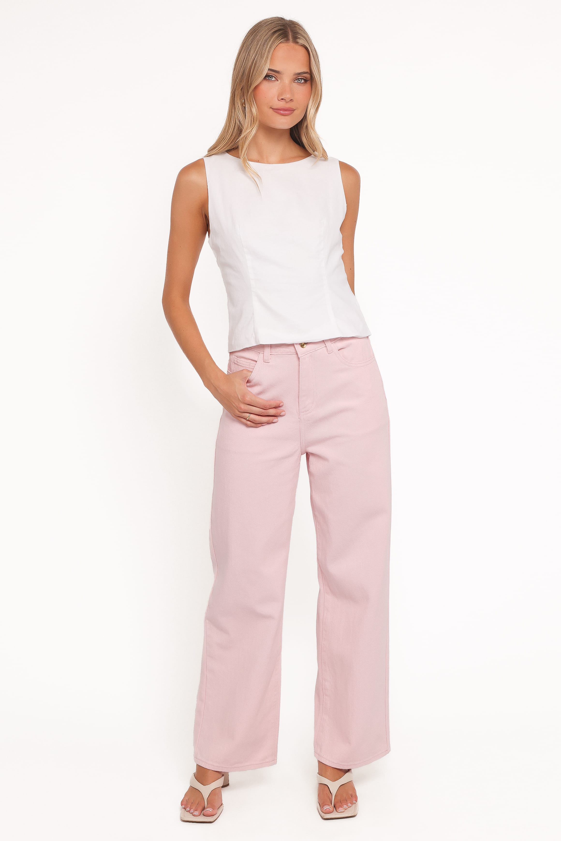 Petal and Pup USA BOTTOMS Ailis Wide Leg Jean - Dusty Pink