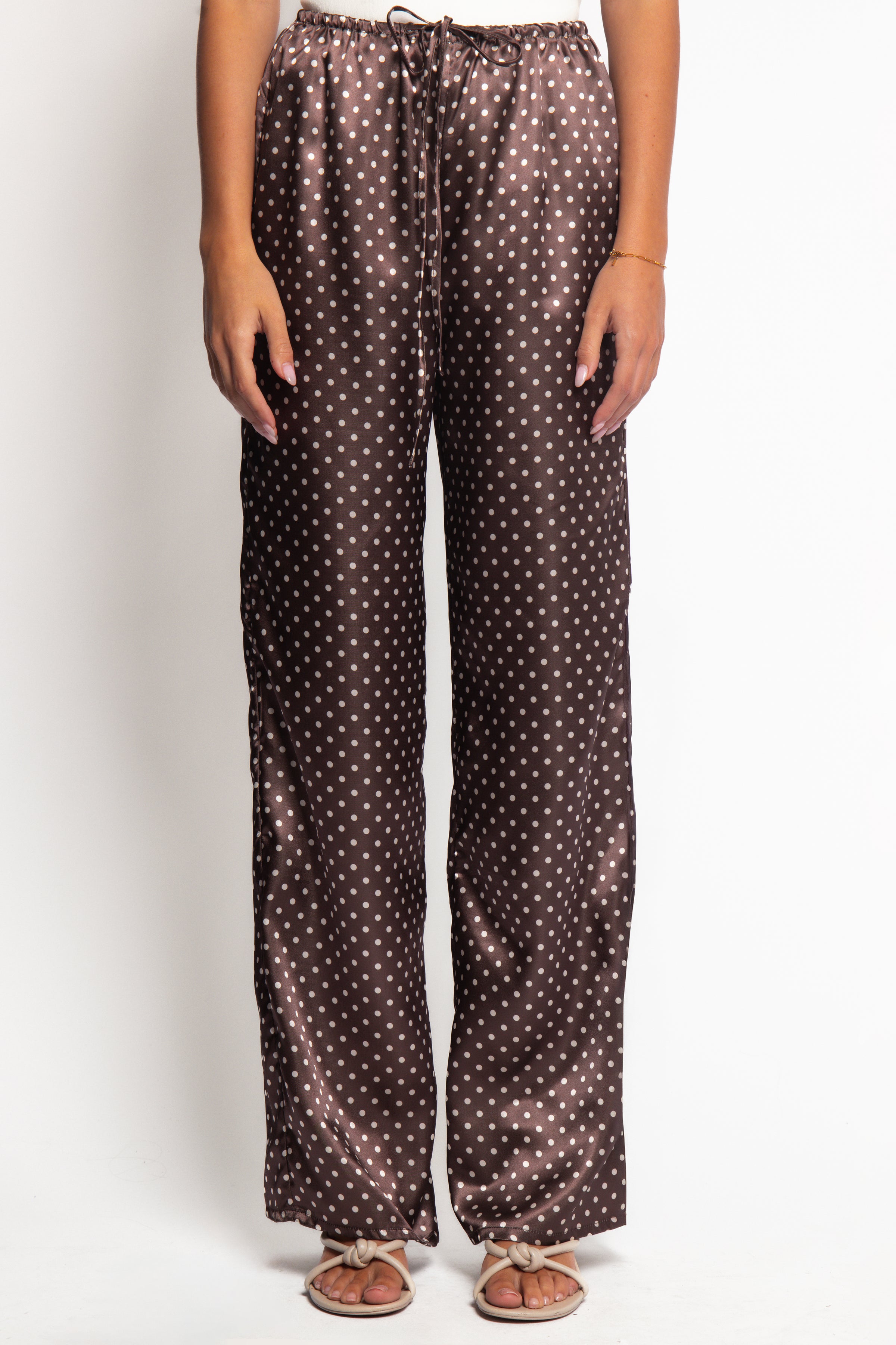 Petal and Pup USA BOTTOMS Alima Pants - Brown Polka Dot