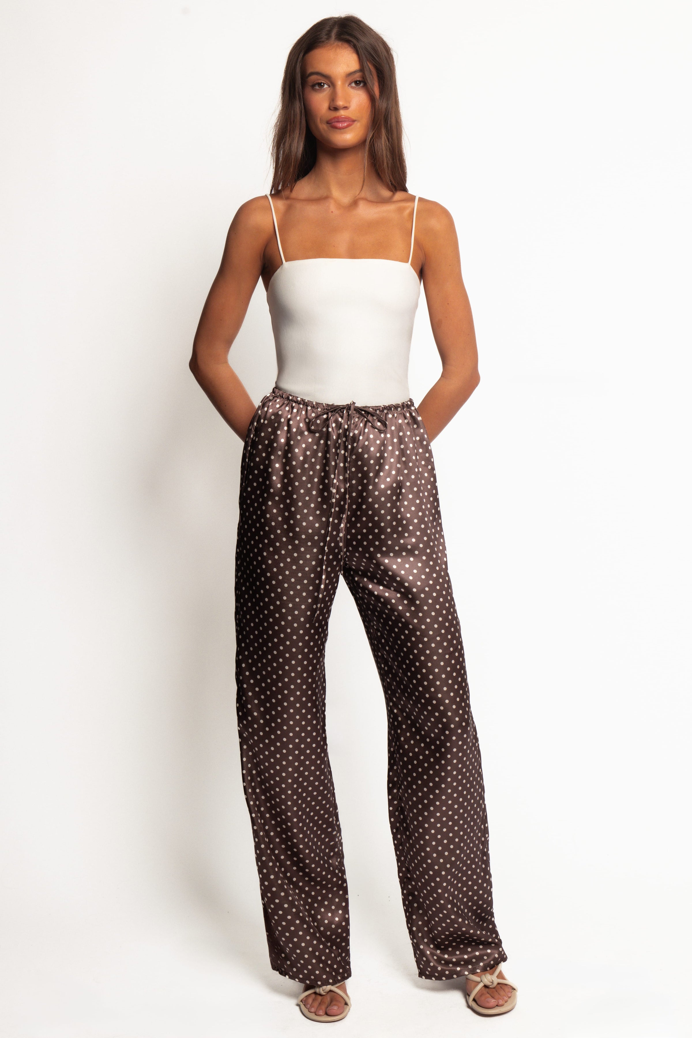 Petal and Pup USA BOTTOMS Alima Pants - Brown Polka Dot