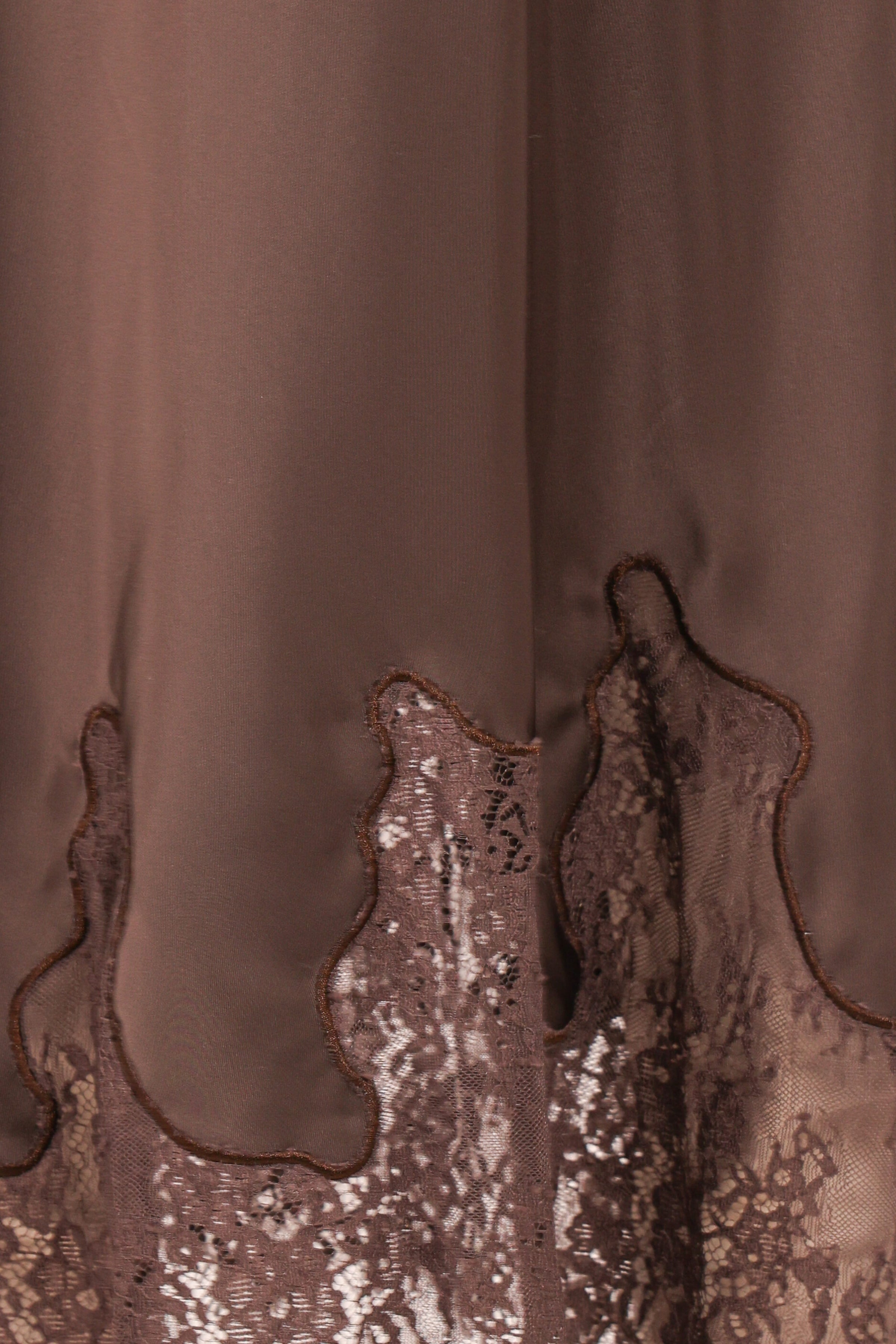 Petal and Pup USA BOTTOMS Alira Lace Trim Midi Skirt - Brown