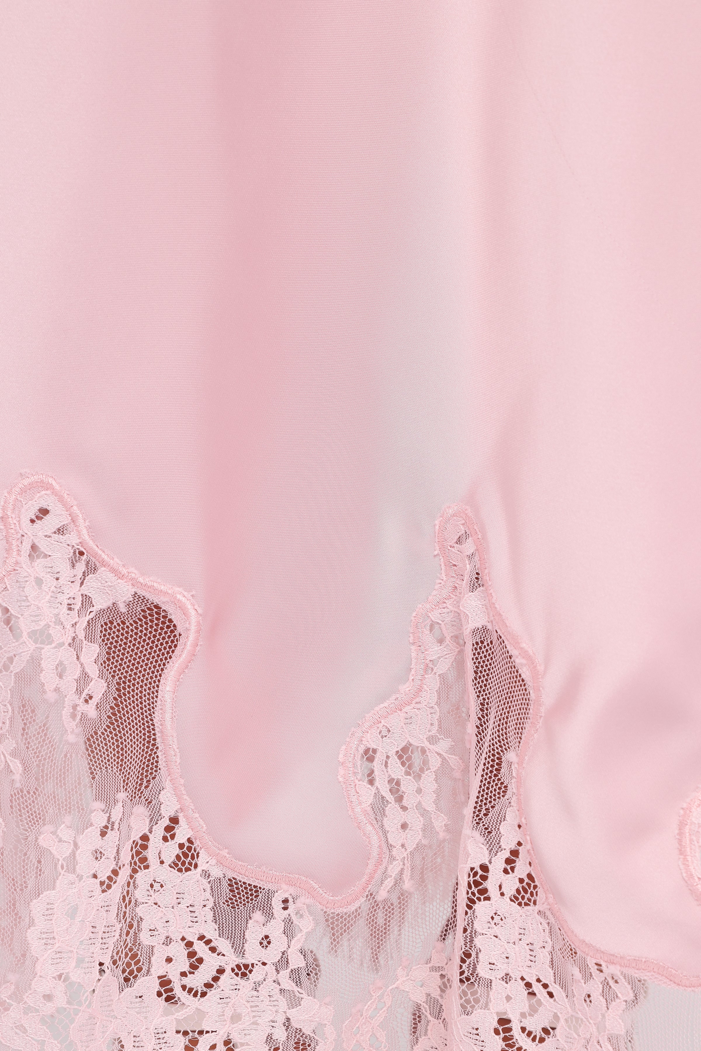 Petal and Pup USA BOTTOMS Alira Lace Trim Midi Skirt - Pale Pink