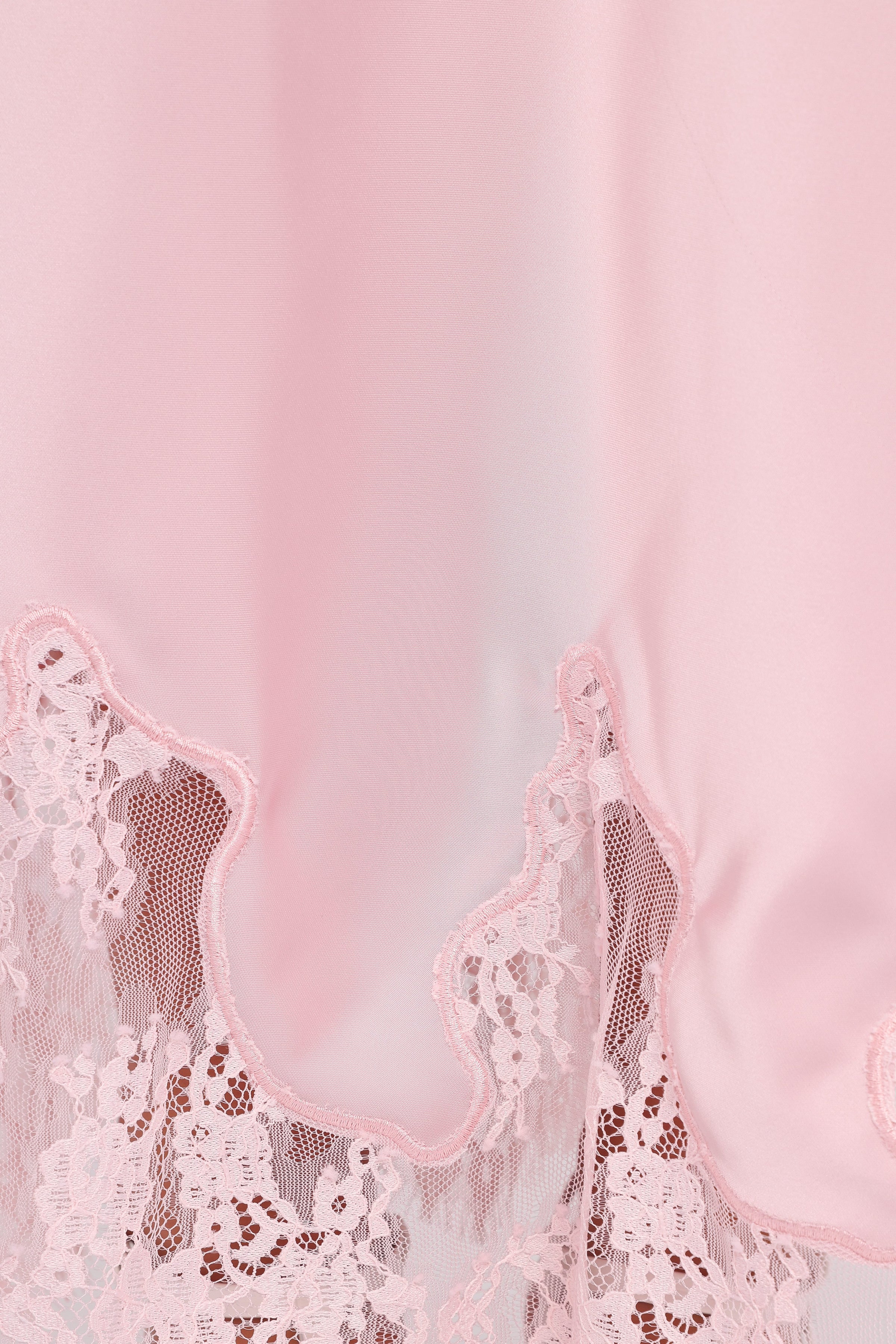 Petal and Pup USA BOTTOMS Alira Lace Trim Midi Skirt - Pale Pink