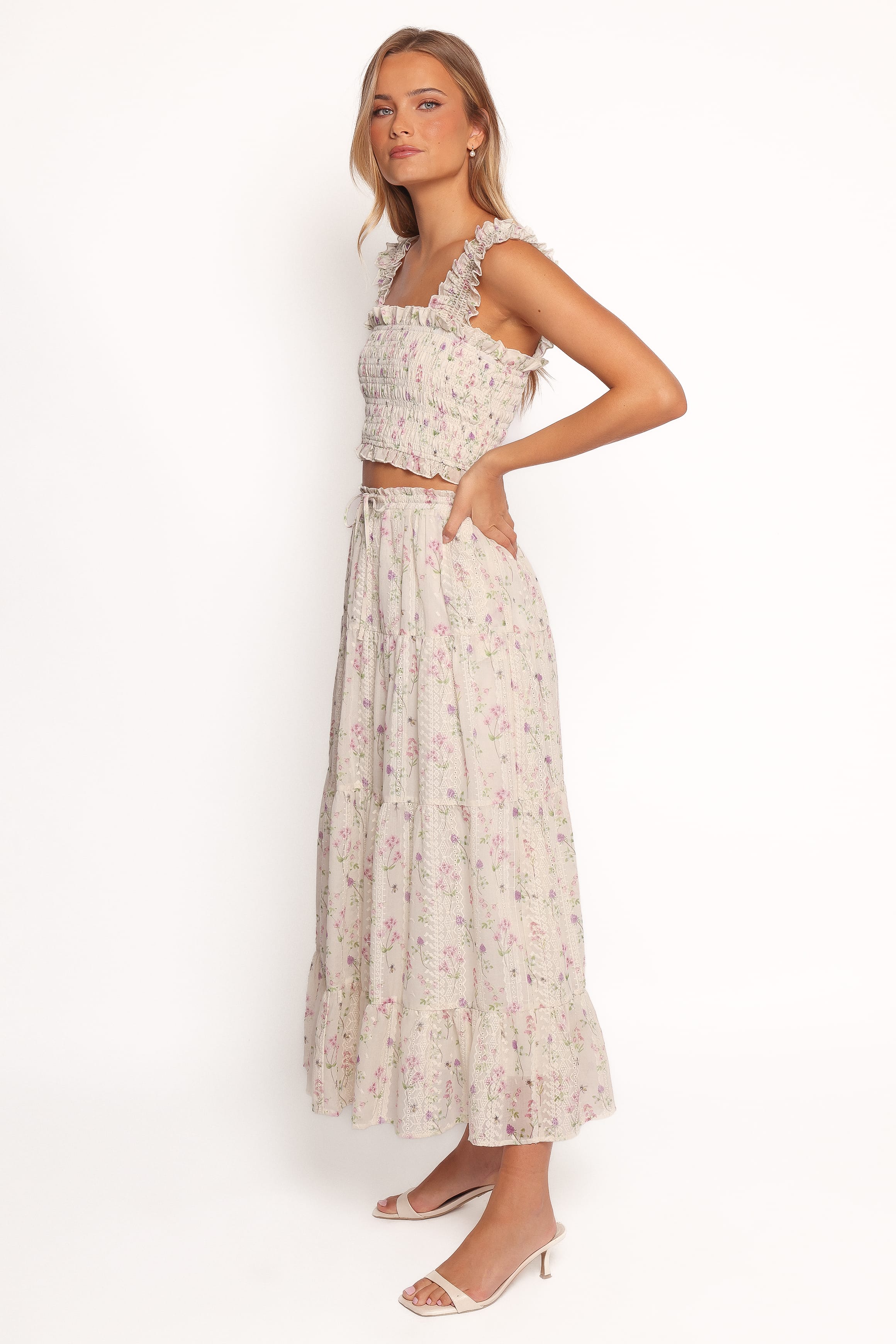 Petal and Pup USA BOTTOMS Amberlyn Maxi Skirt - Pink Floral