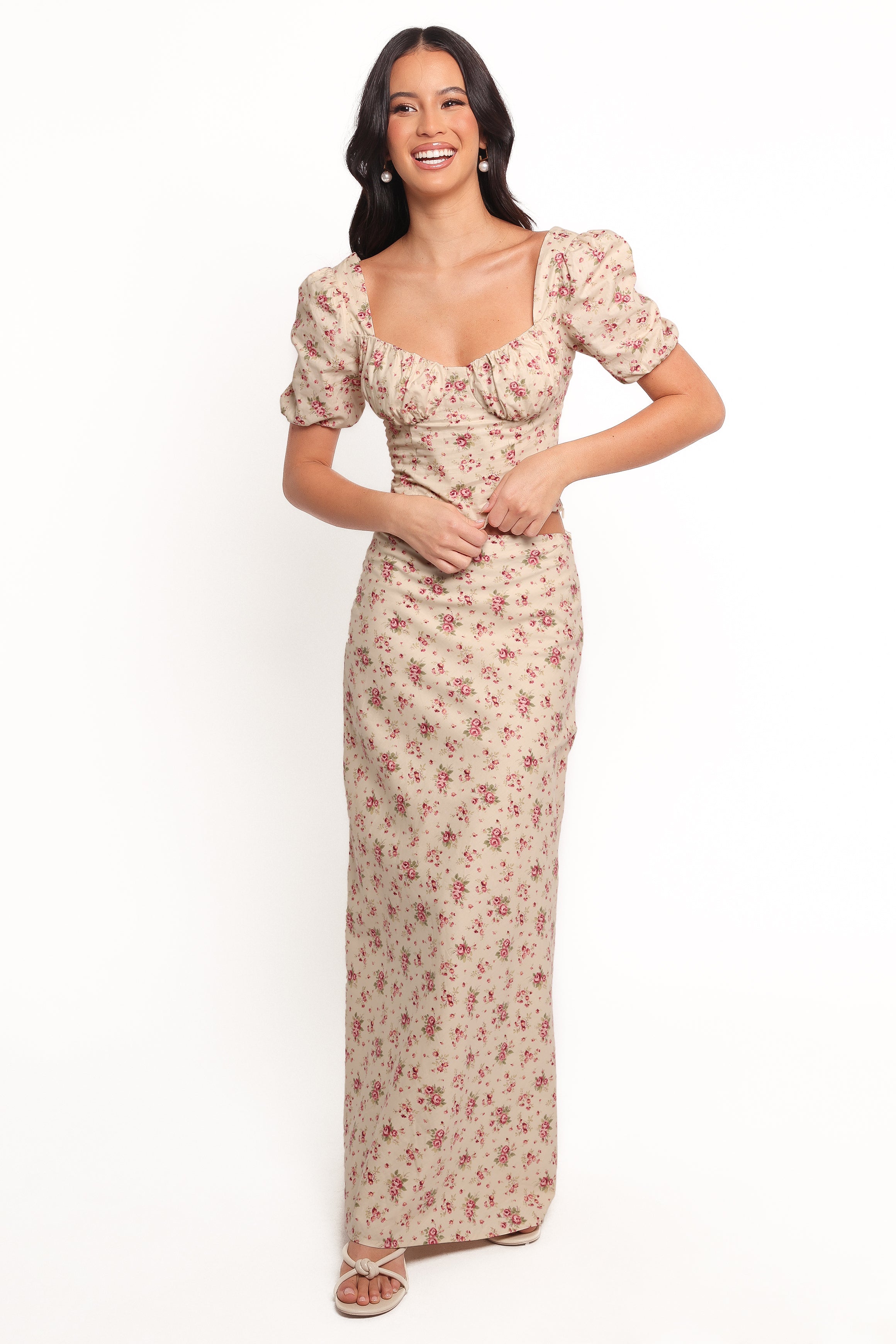 Petal and Pup USA BOTTOMS Annly Maxi Skirt - Red Floral