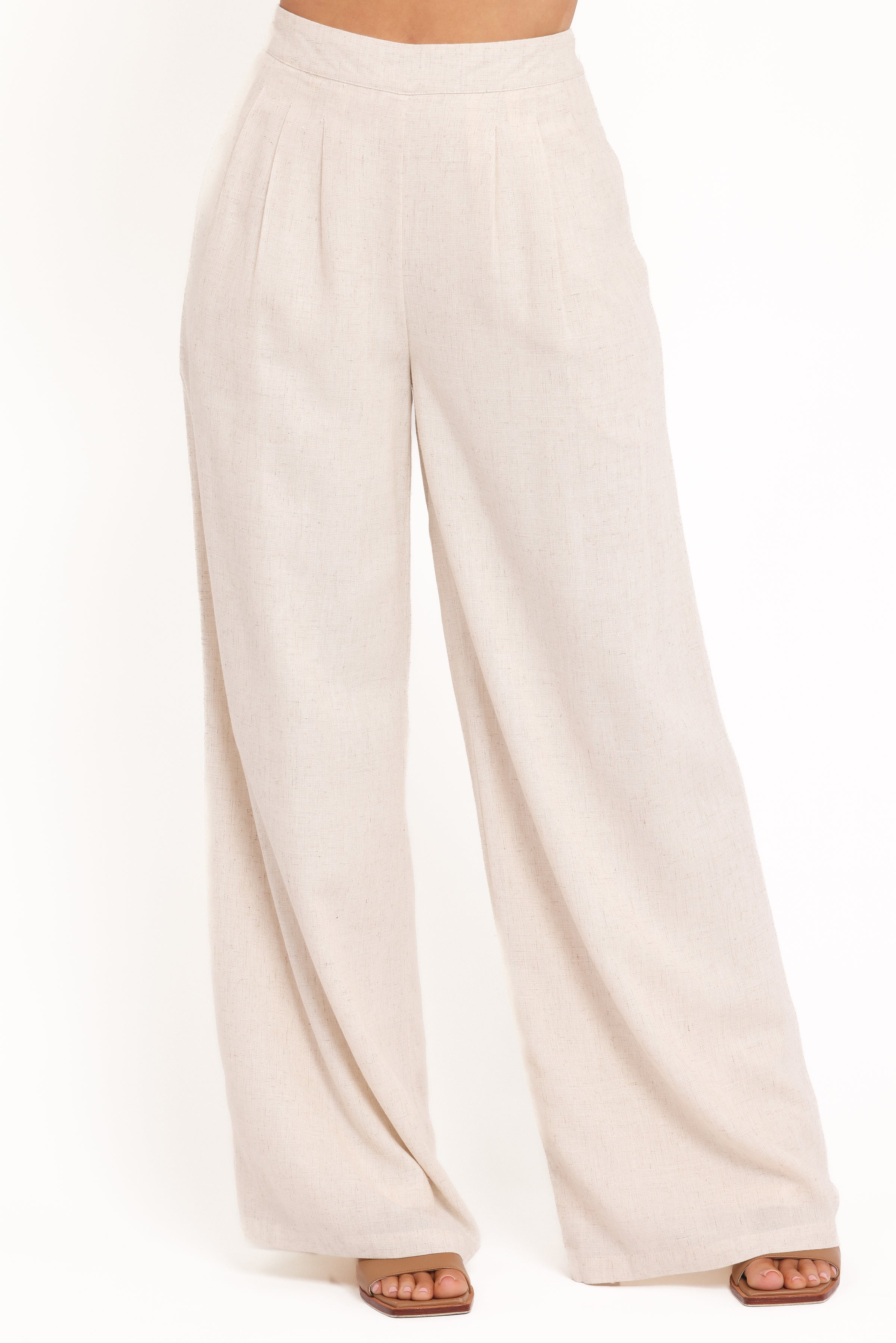 Petal and Pup USA BOTTOMS Arles Wide Leg Pants - Oatmeal