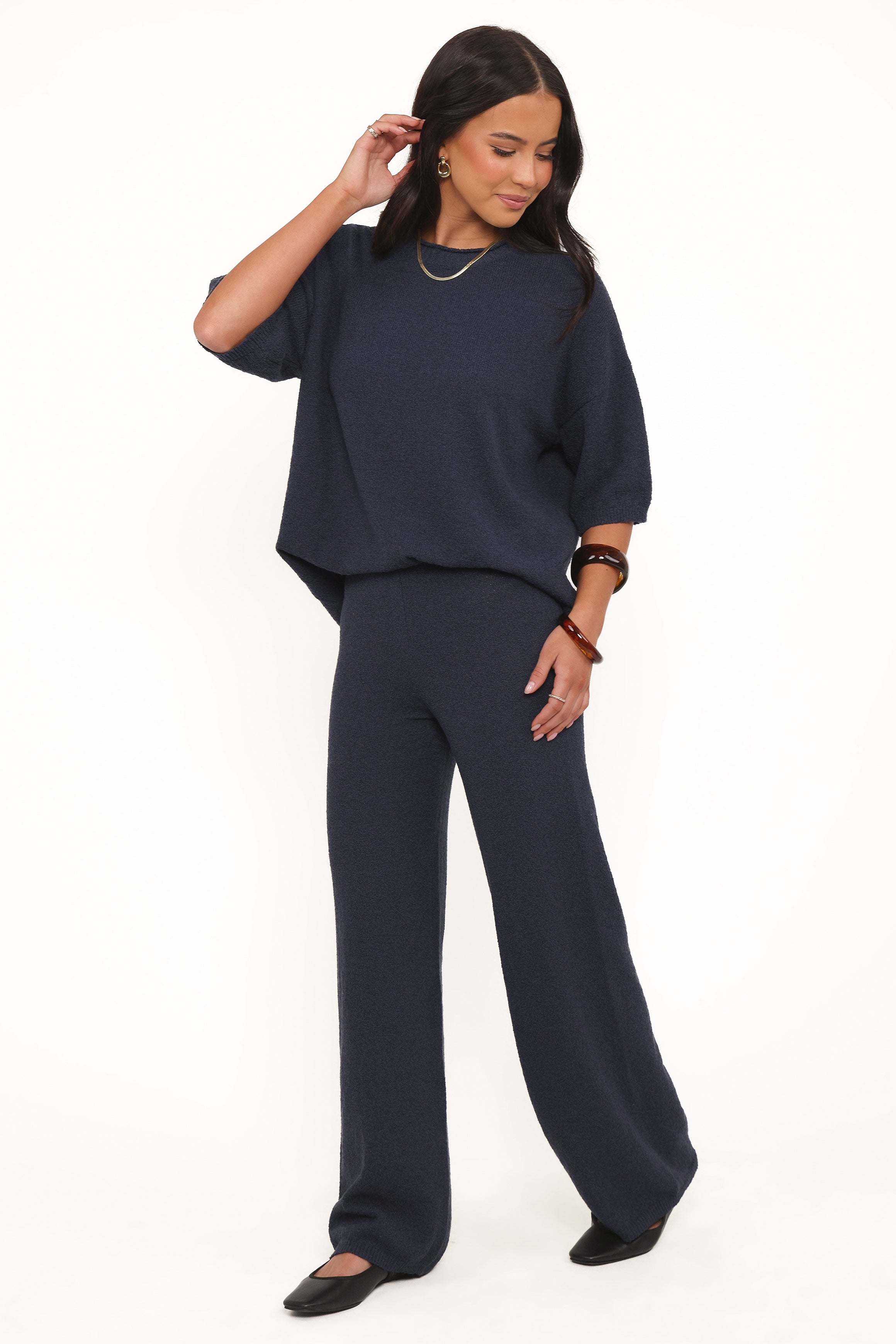 Petal and Pup USA BOTTOMS Ashby Knit Pant - Navy