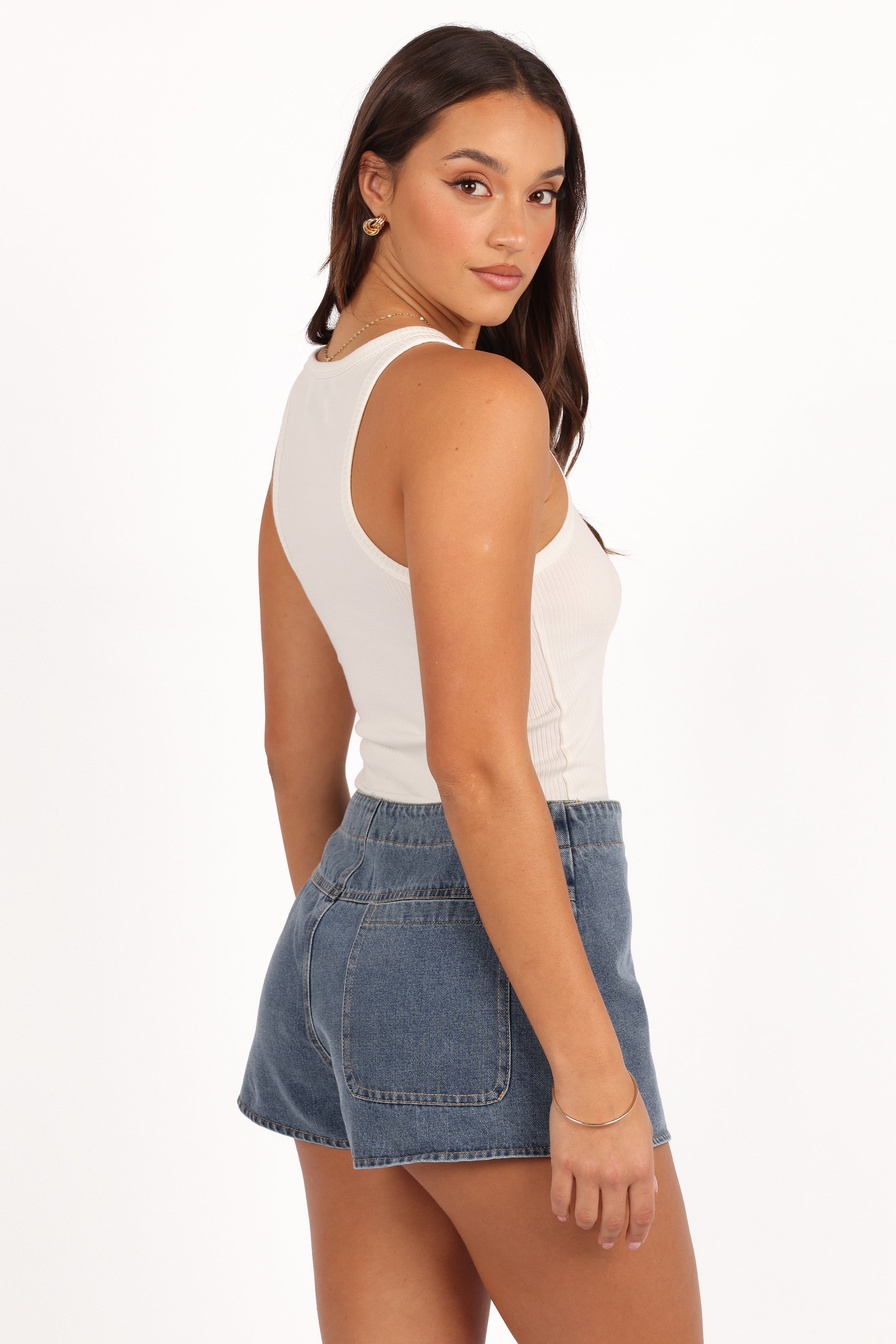 Petal and Pup USA BOTTOMS Ashton Denim Skort - Medium Wash