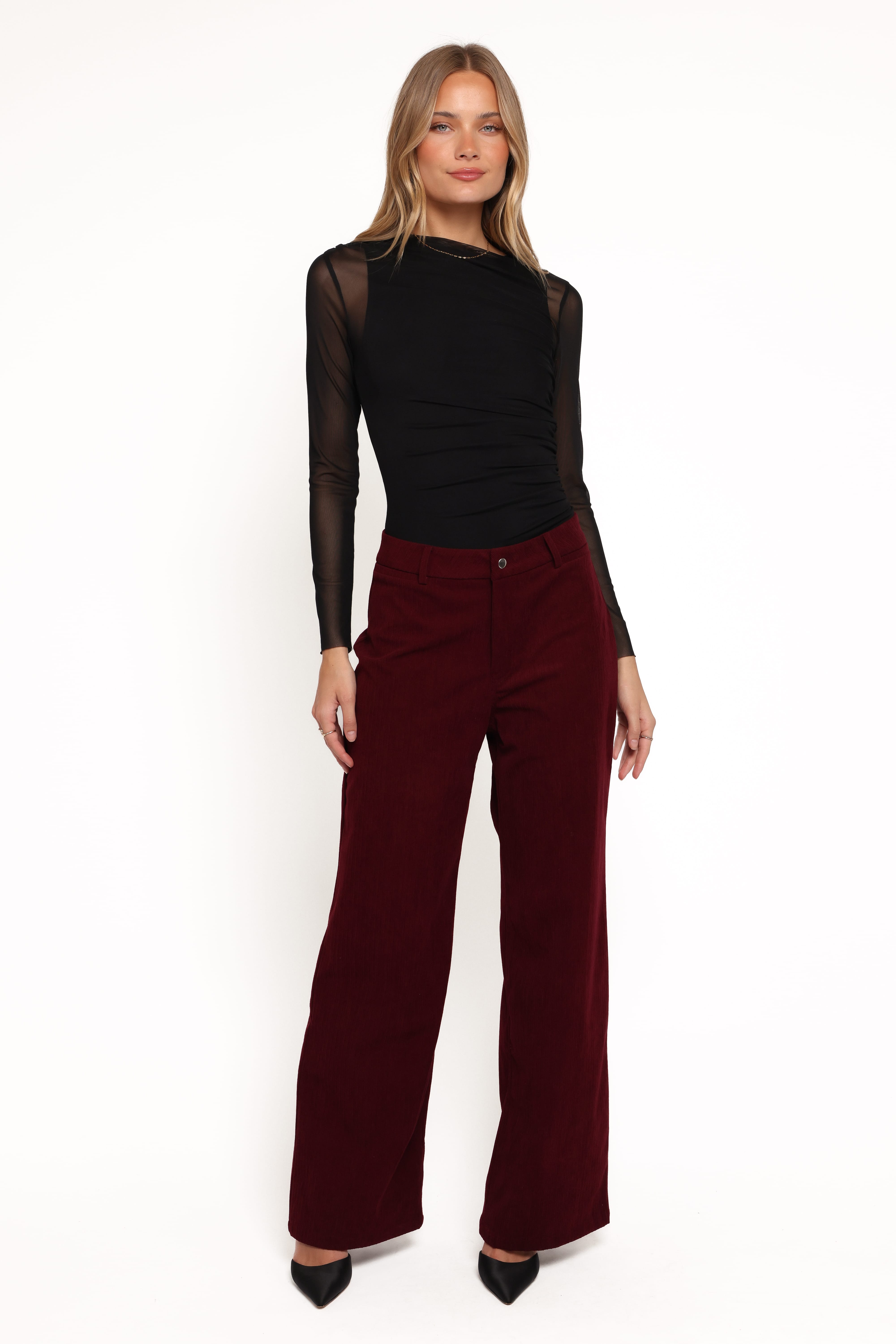 Petal and Pup USA BOTTOMS Barrett Corduroy Pant - Berry