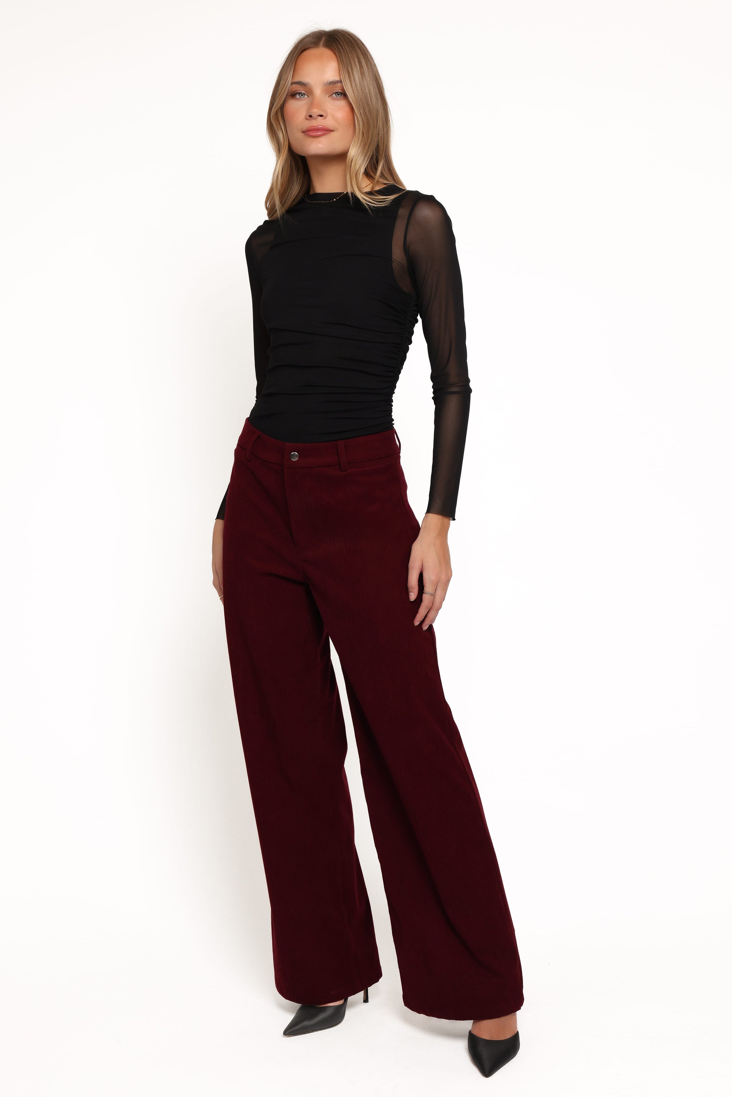 Petal and Pup USA BOTTOMS Barrett Corduroy Pant - Berry