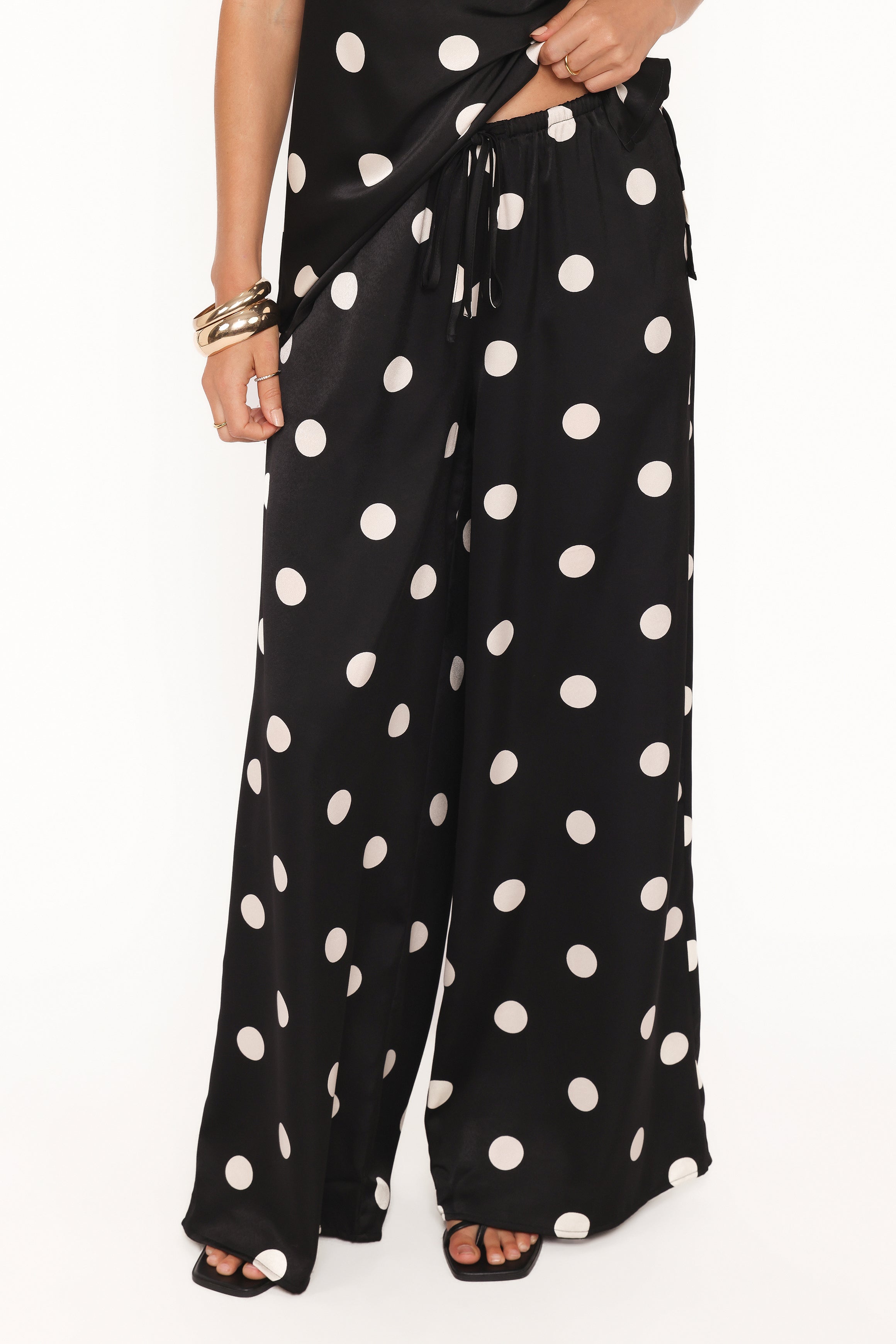 Petal and Pup USA BOTTOMS Belinda Drawstring Pant - Black/Cream