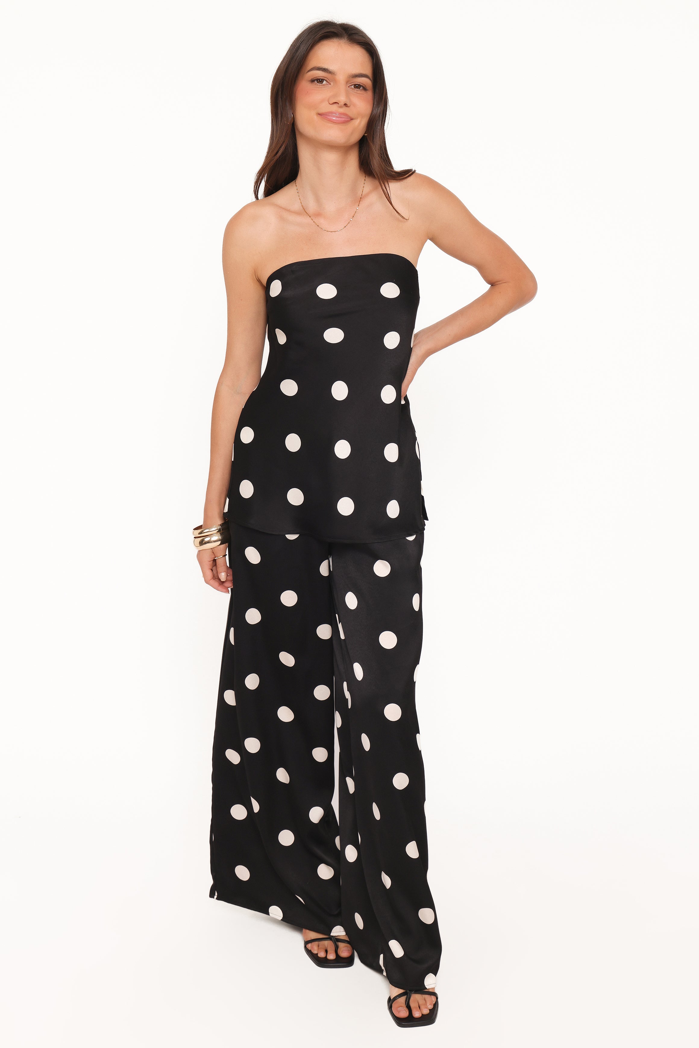 Petal and Pup USA BOTTOMS Belinda Drawstring Pant - Black/Cream