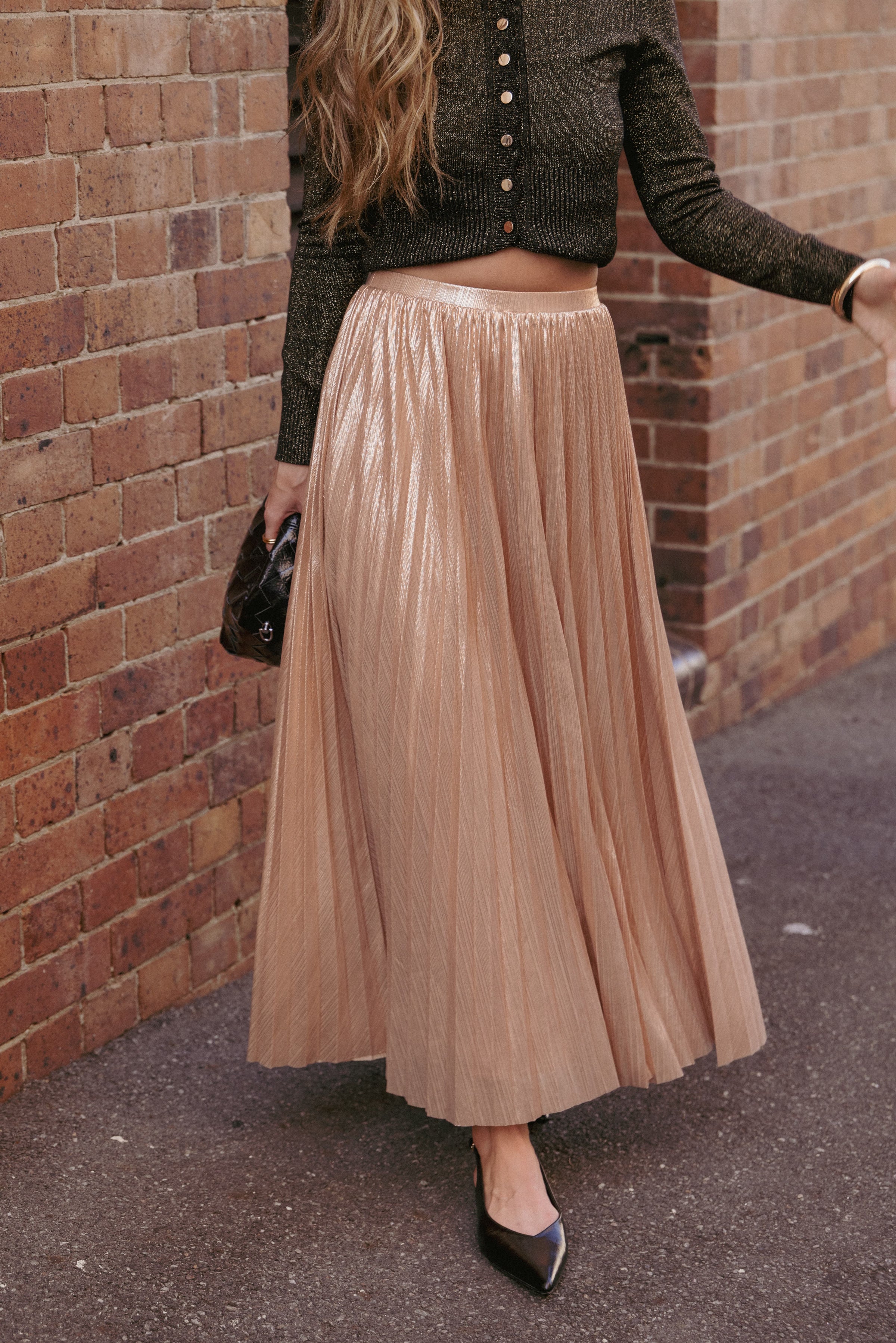 Petal and Pup USA BOTTOMS Bethy Maxi Skirt - Gold