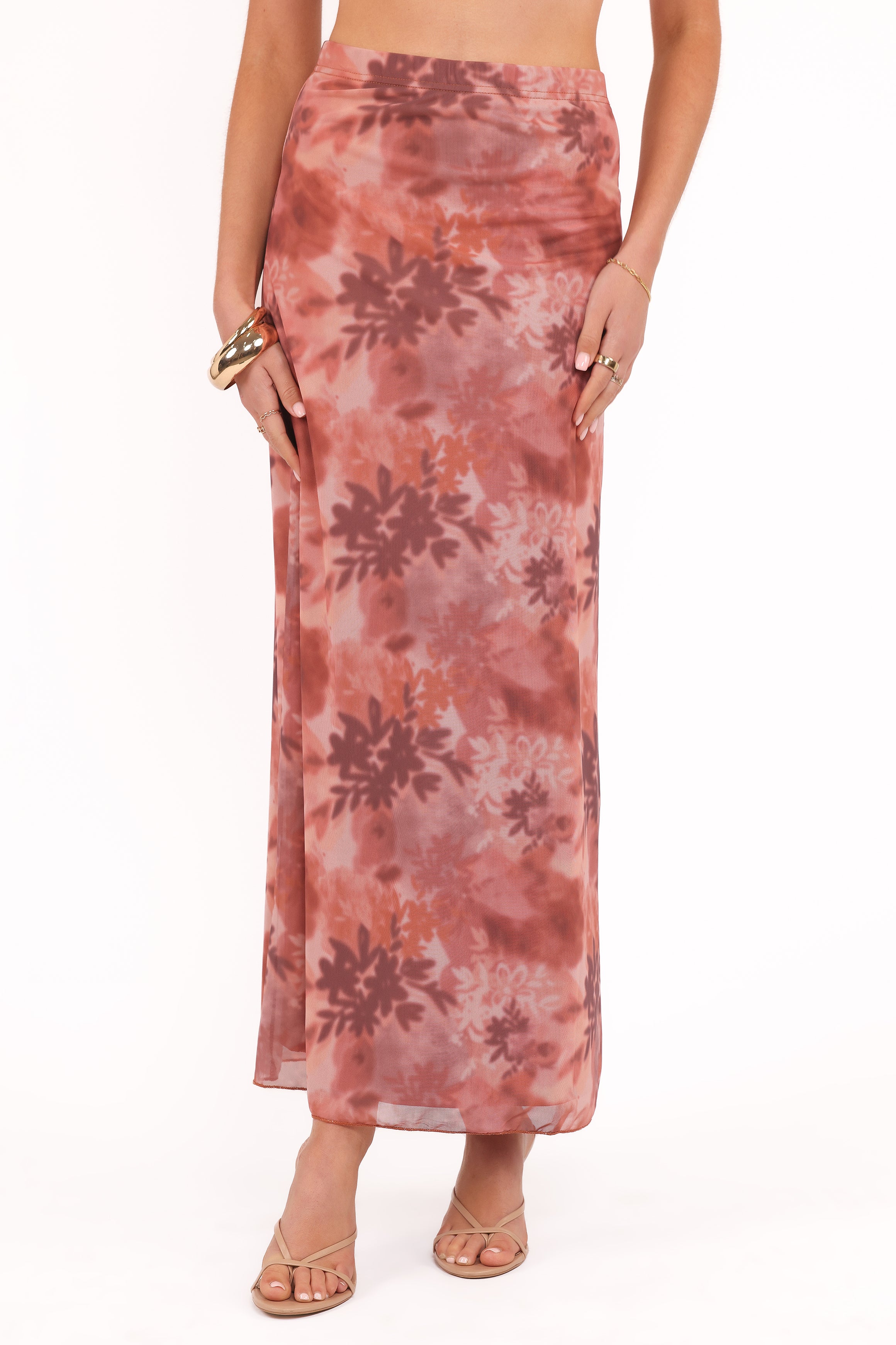 Petal and Pup USA BOTTOMS Bloise Maxi Skirt - Blurred Botanics