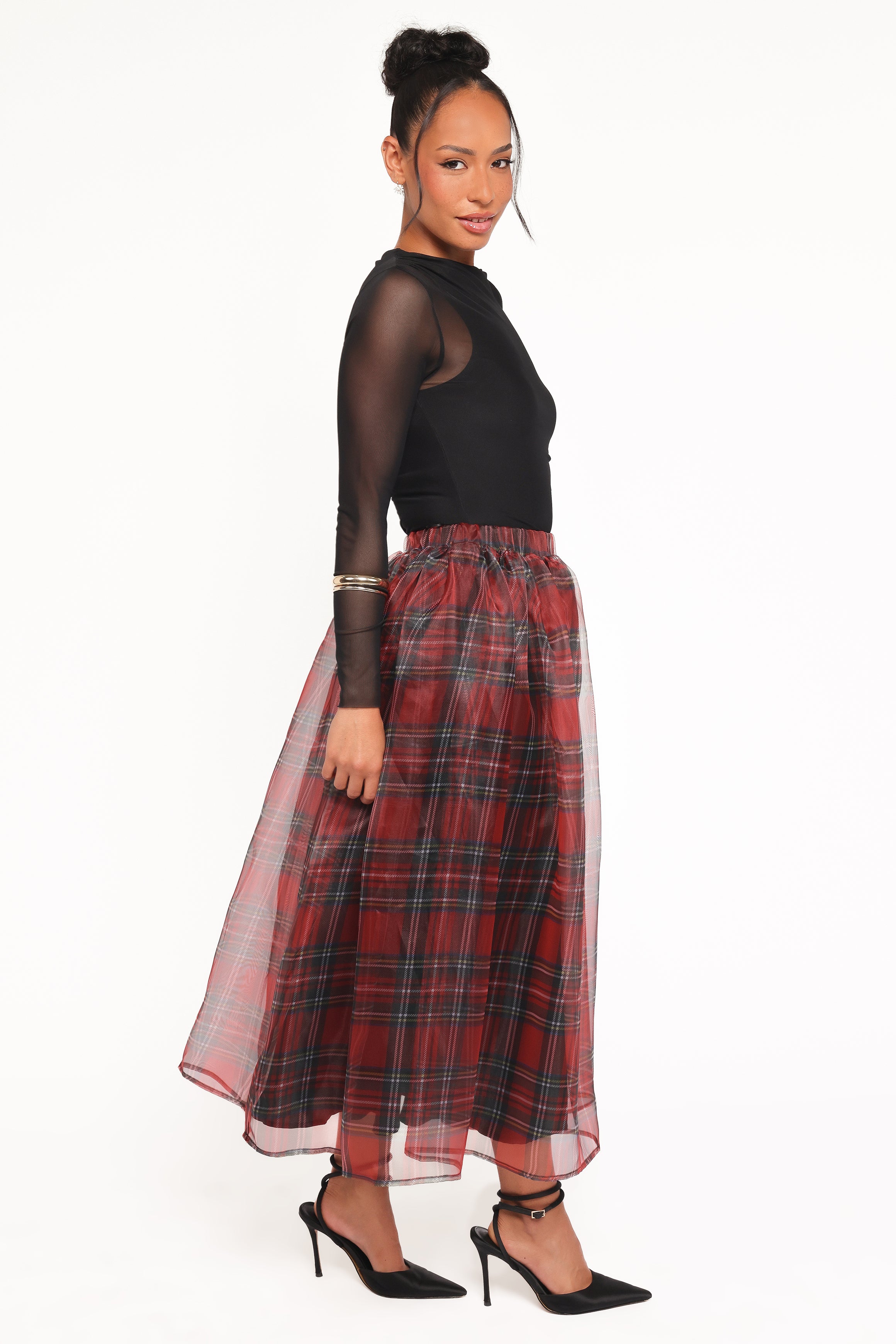 Petal and Pup USA BOTTOMS Bonita Midi Skirt - Red Plaid