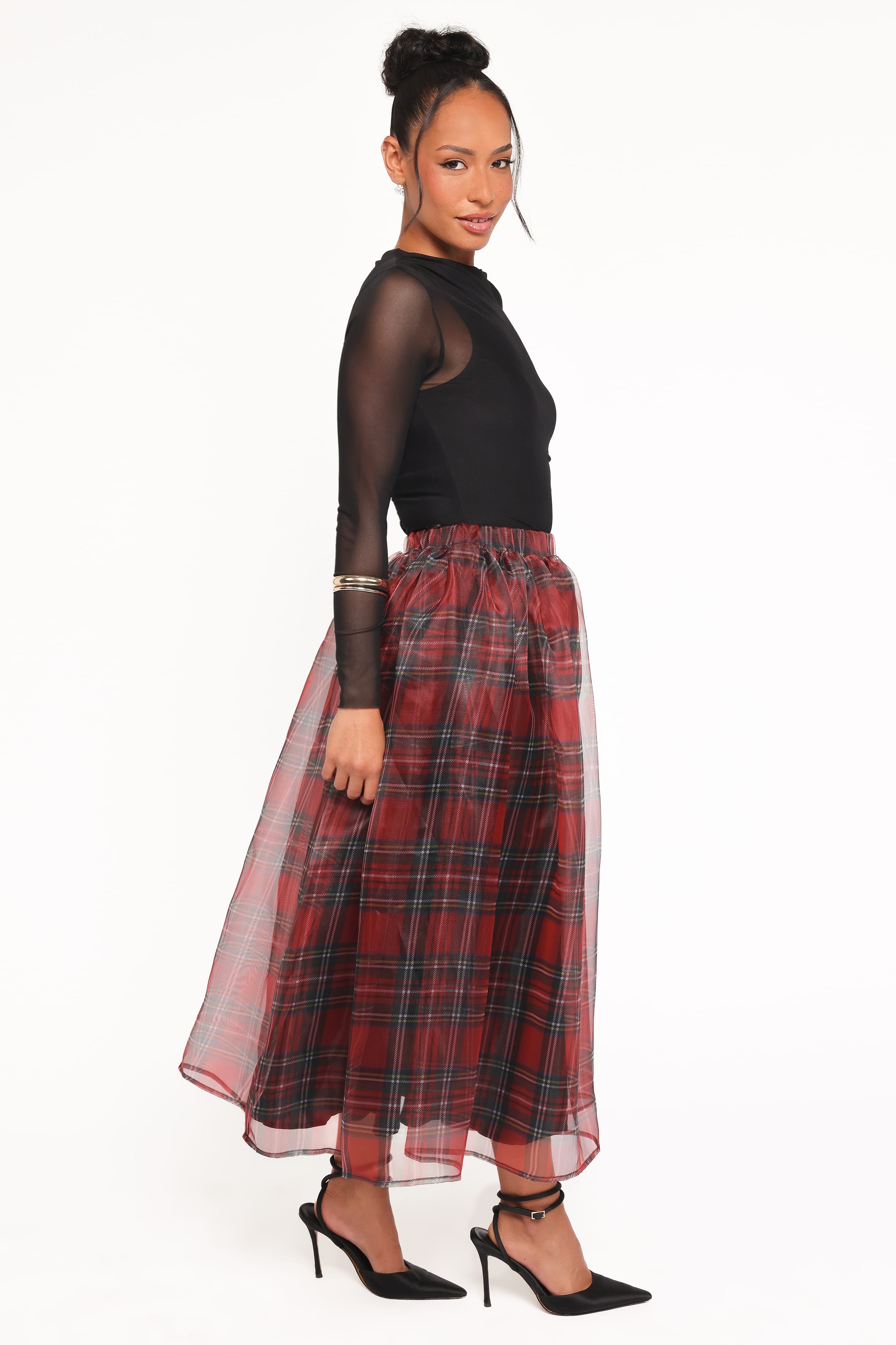 Petal and Pup USA BOTTOMS Bonita Midi Skirt - Red Plaid