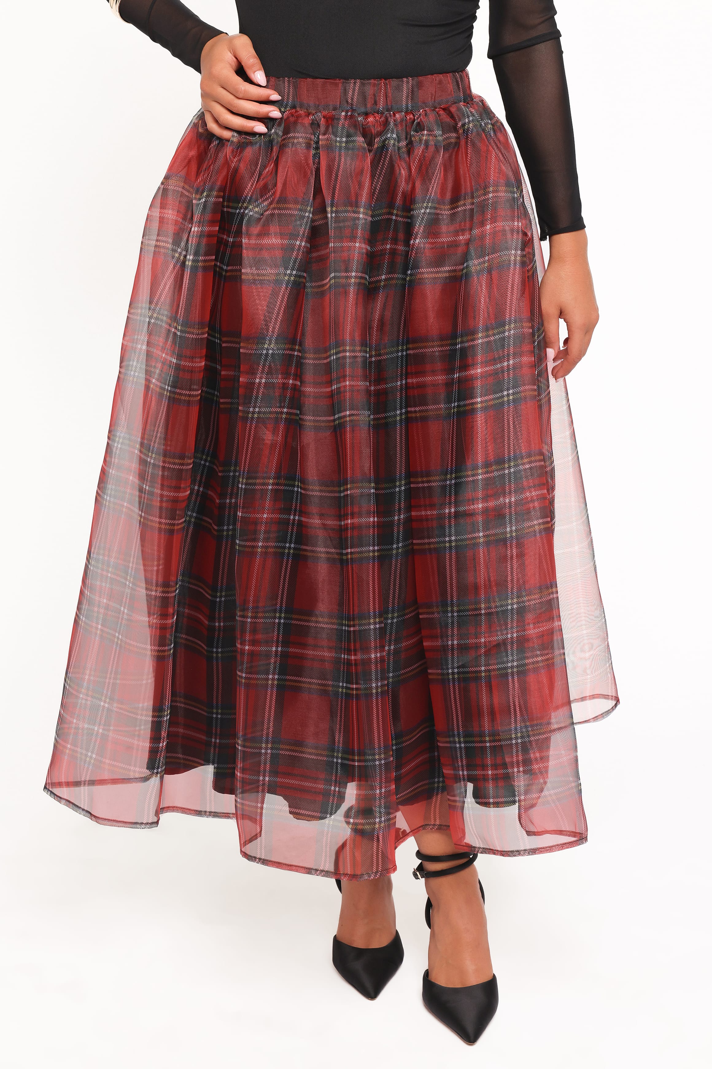 Petal and Pup USA BOTTOMS Bonita Midi Skirt - Red Plaid
