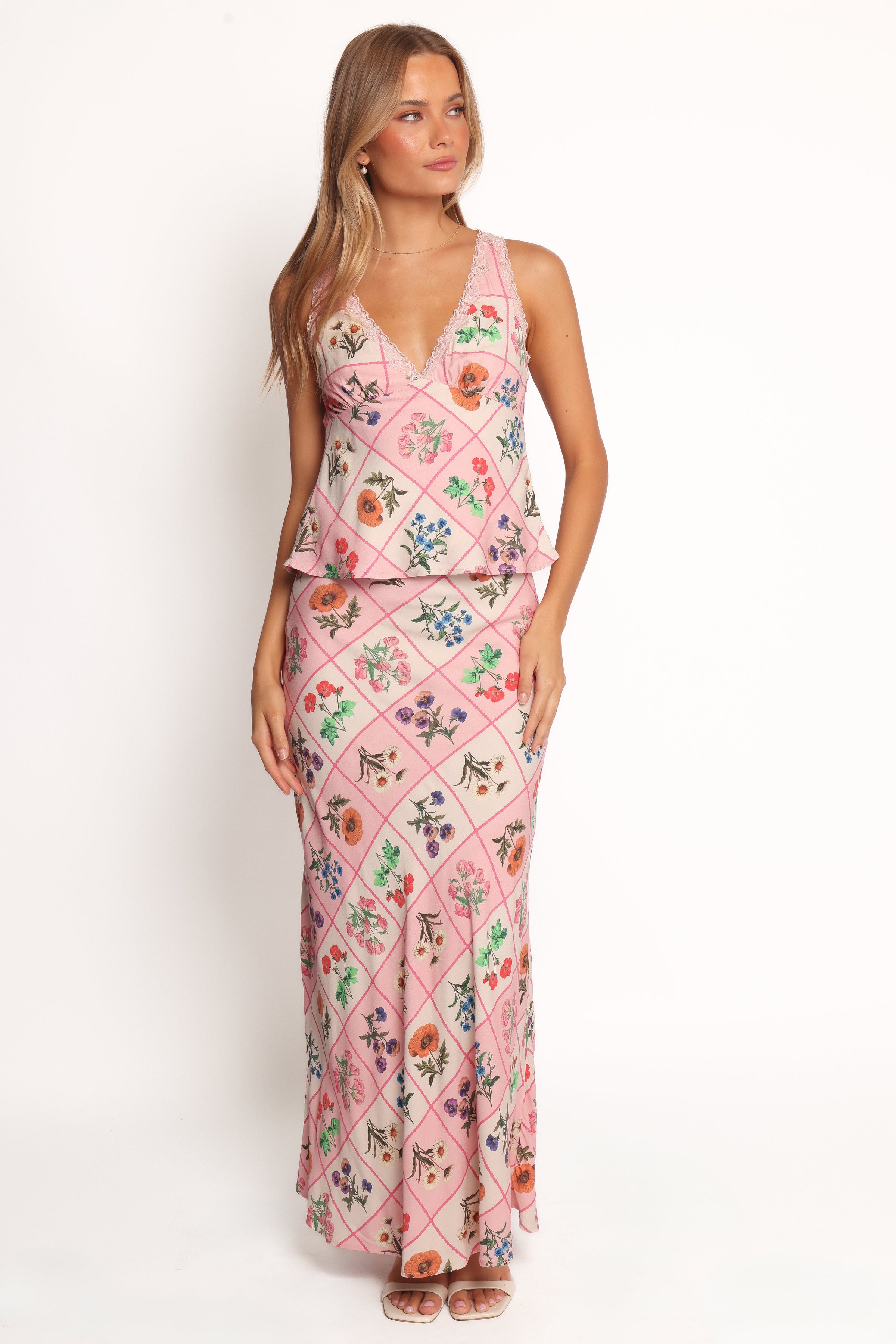 Petal and Pup USA BOTTOMS Brinley Maxi Skirt - Flora Tile